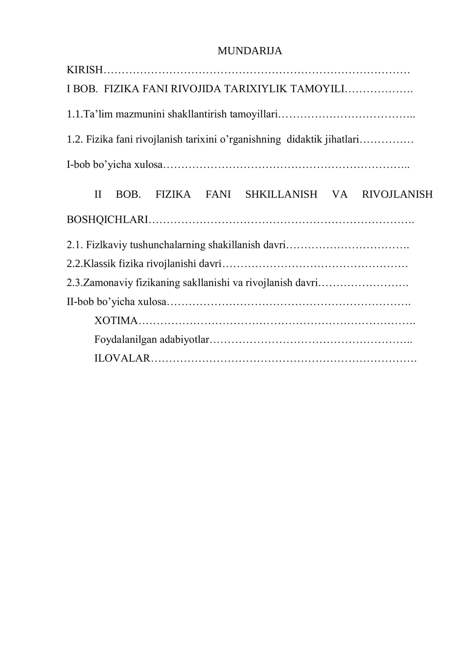 Fizika fani rivojlanishida tarixiylik tamoyili 2