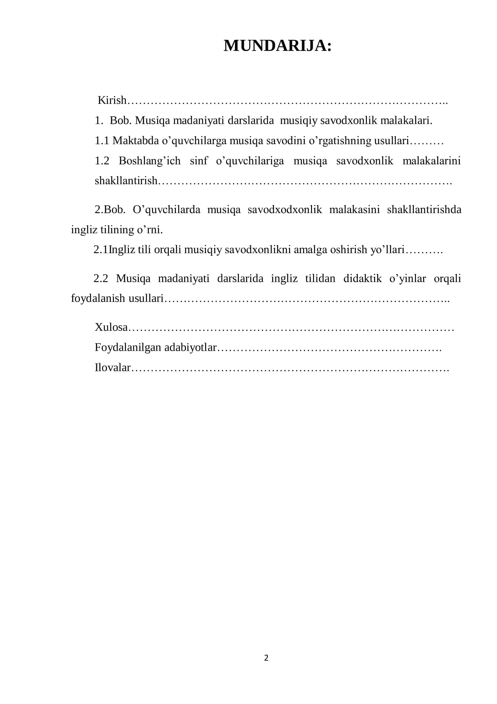 Ingliz tili orqali boshlang’ich sinf 2