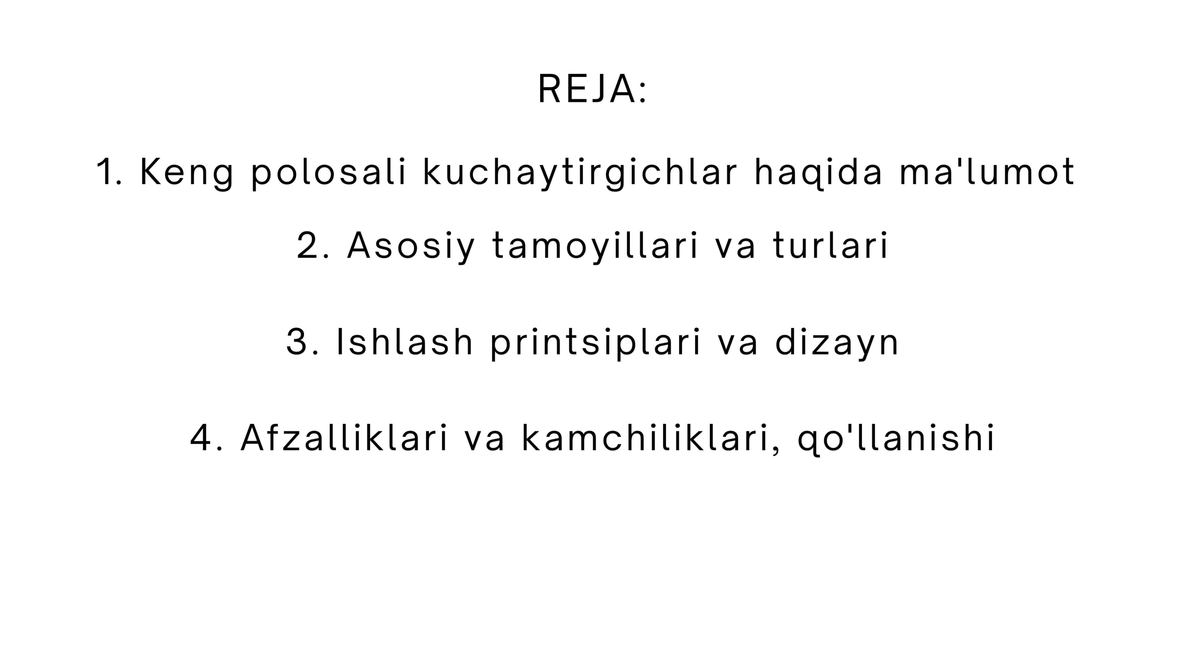 Keng polosali kuchaytirgichlar 2
