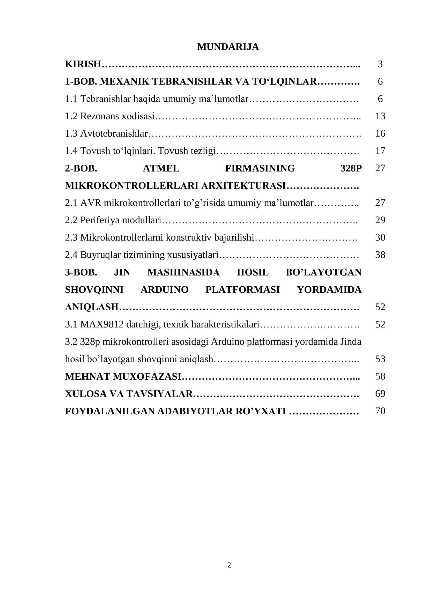 Jin mashinasida xosil bo’layotgan shovqnni Arduino platformasi yordamida aniqlash 2
