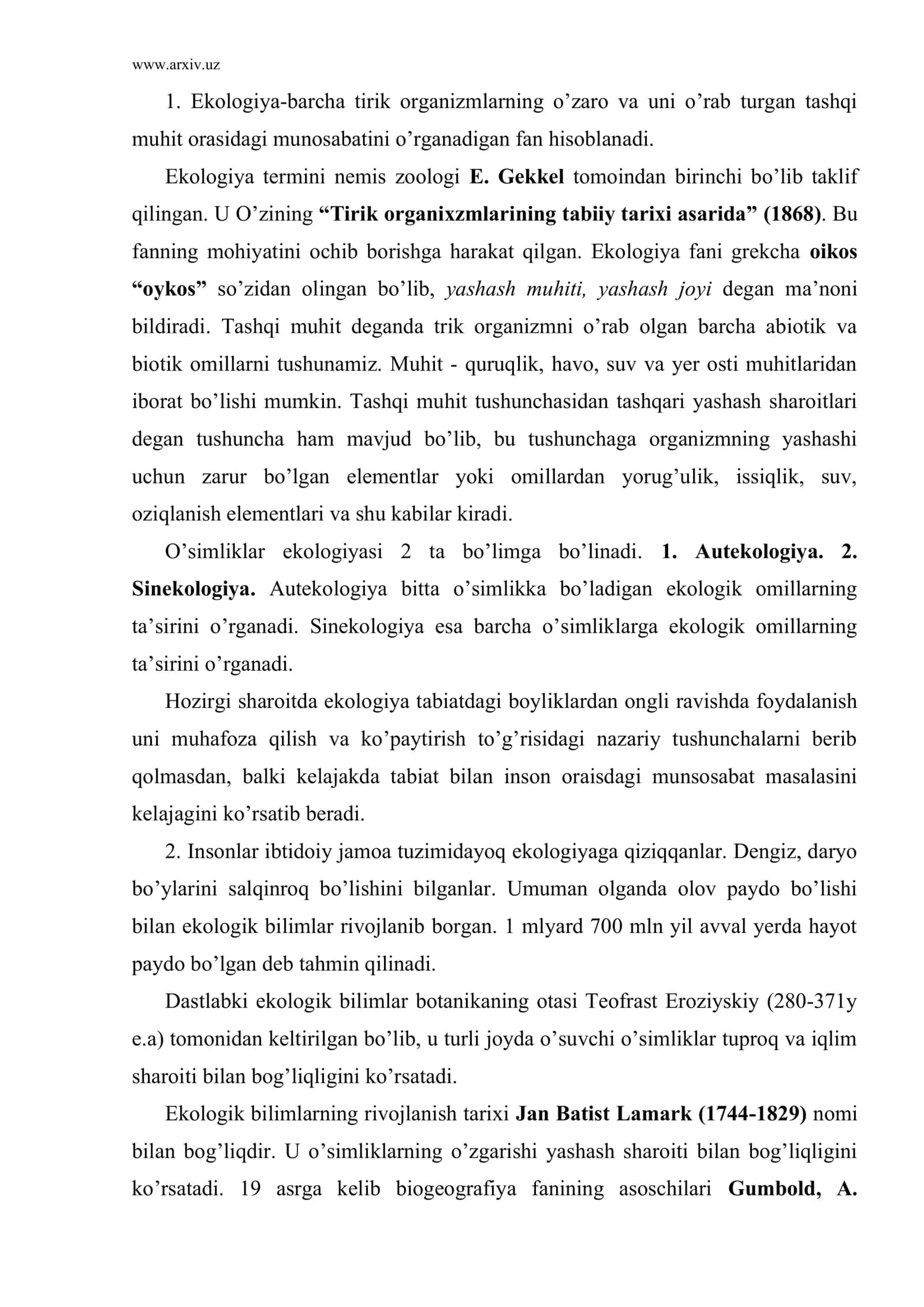 O’simliklar ekologiyasi haqida tushuncha 2