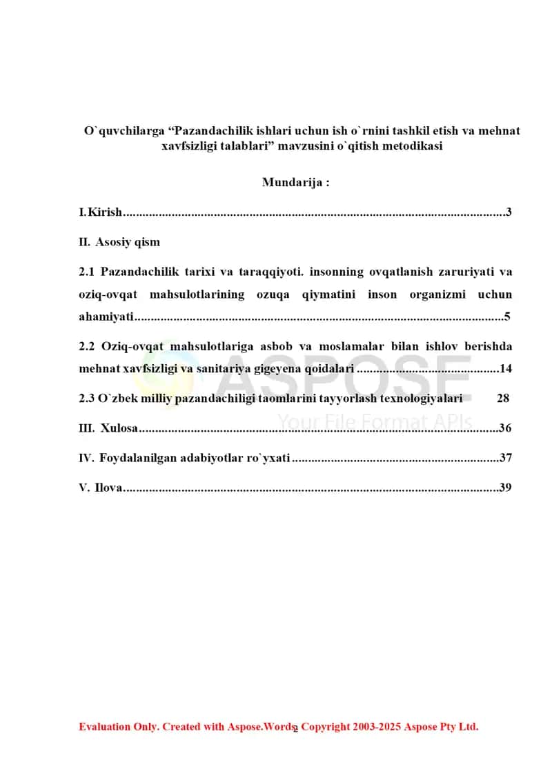 Pazandachilik ishlari uchun ish o‘rnini tashkil etish va mehnat xavfsizligi talablari 2
