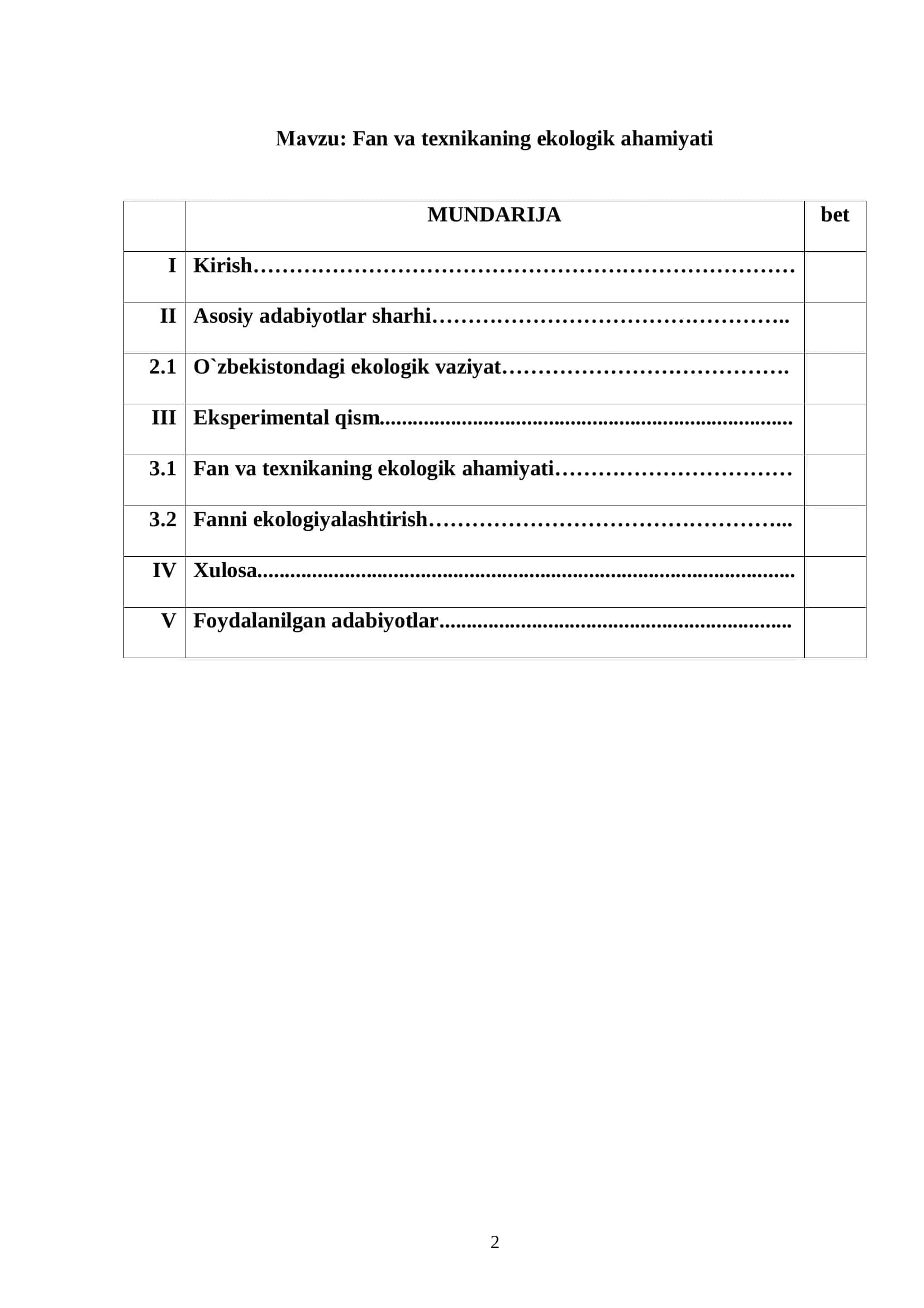 Fan va texnikaning ekologik ahamiyati 2