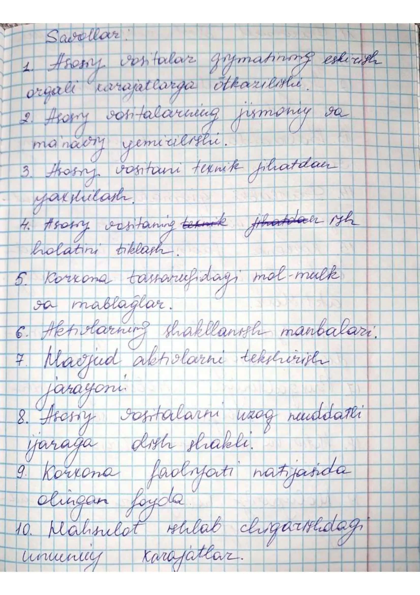 buxgalteriya fanidan krossvord 2