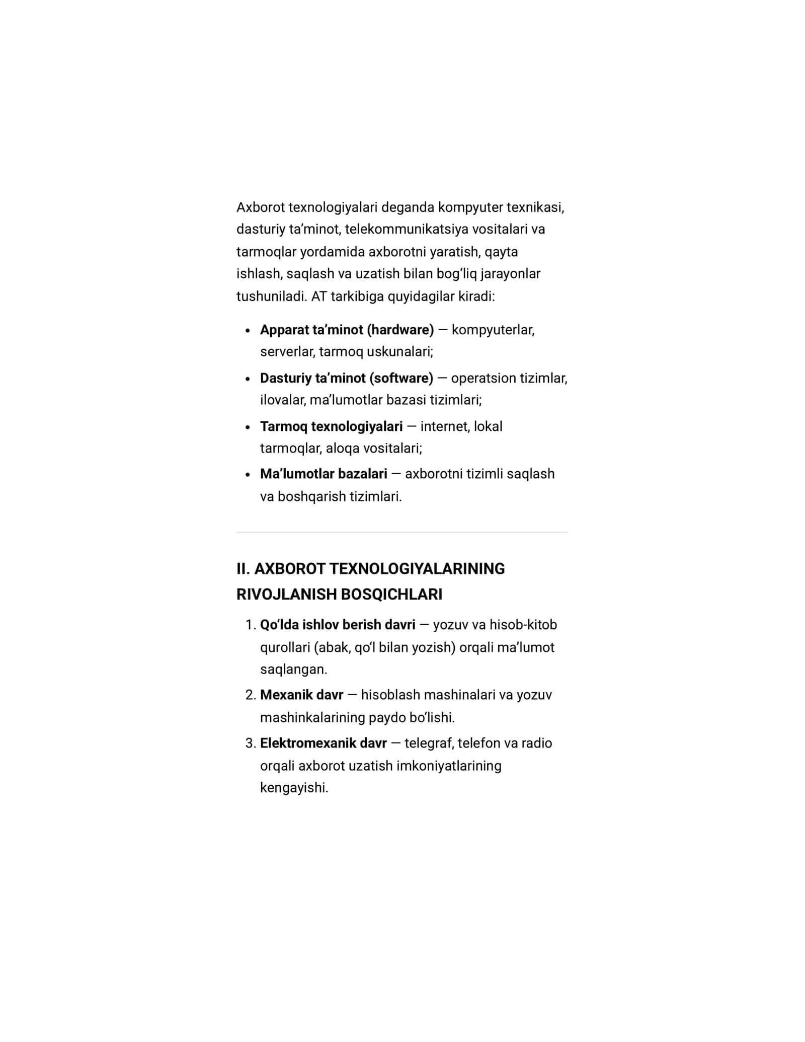 Referat Axborot texnologiyalari 2