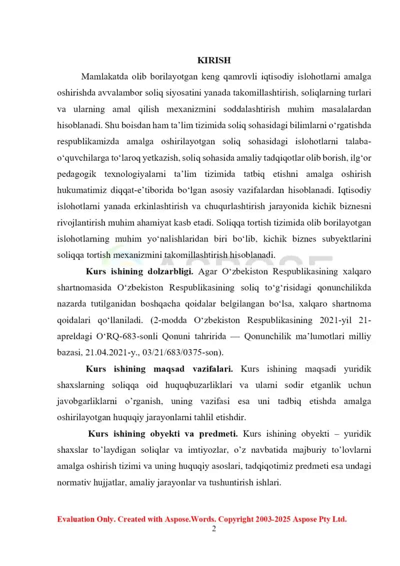 Yuridik shaxslardan undiriladigan soliqlar va boshqa majburiy to'lovlar 2