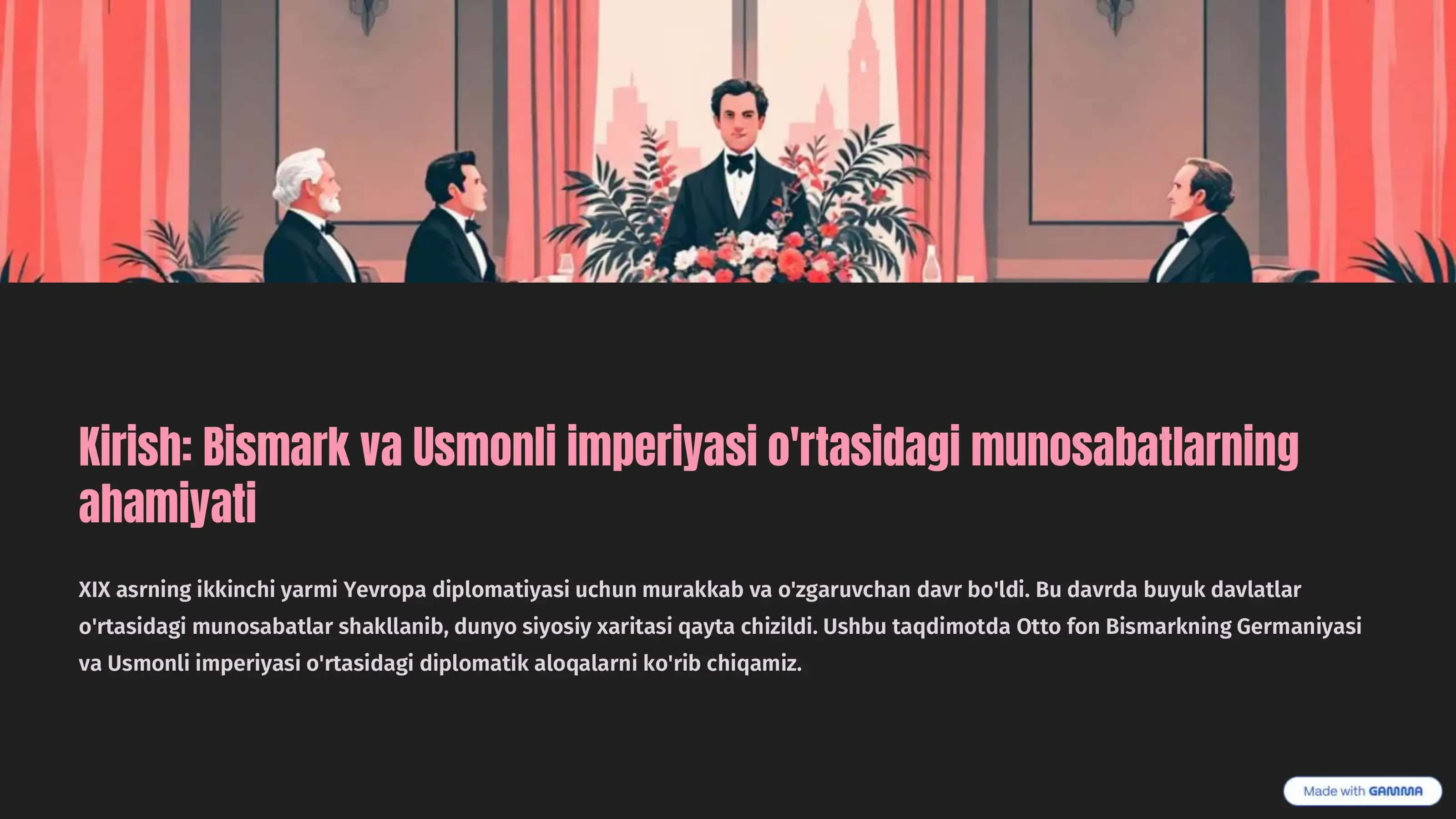 Bismark va Usmonli diplomatiyasi 2