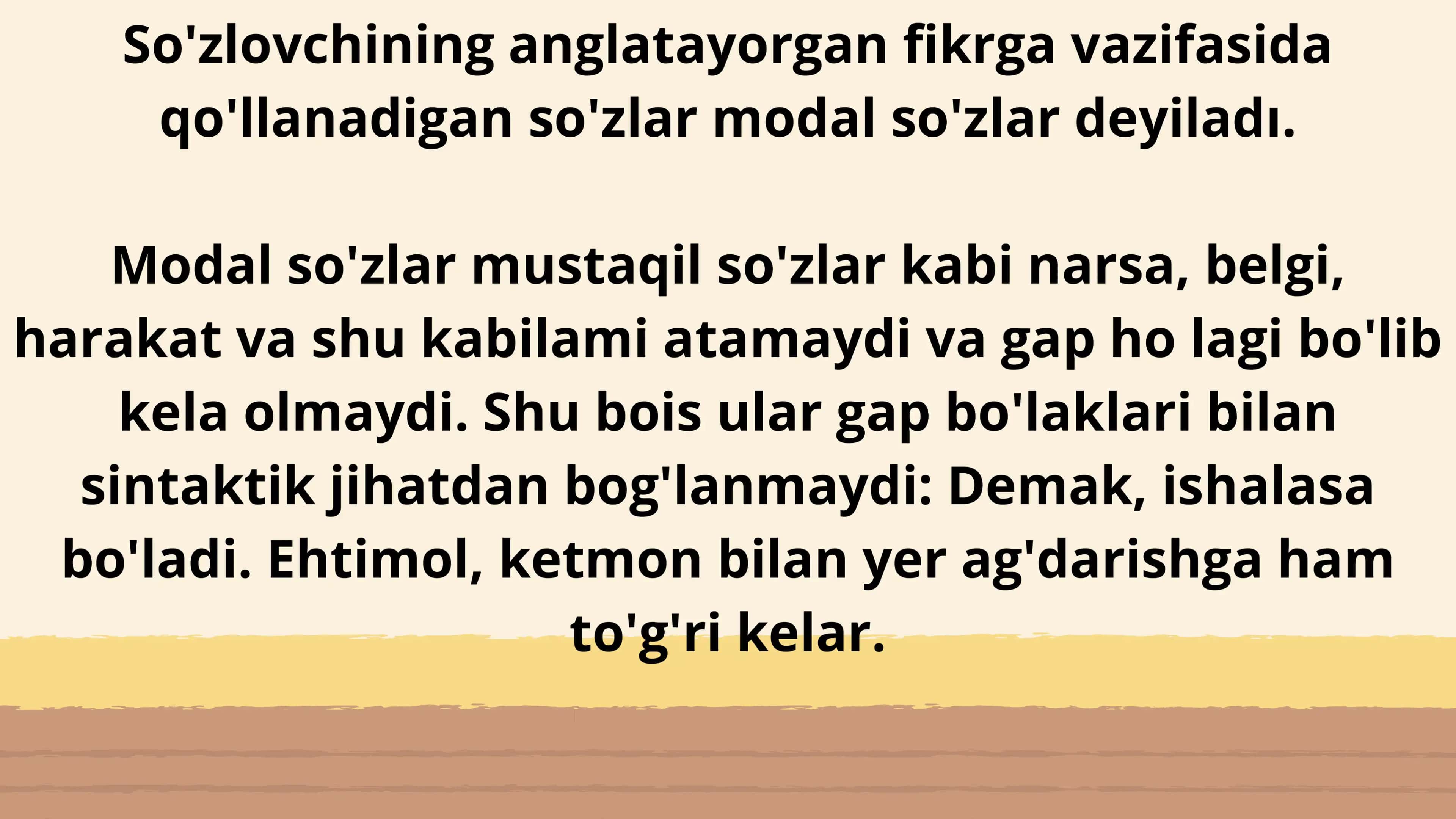 Undov, taqlid va modal soʻzlar 2