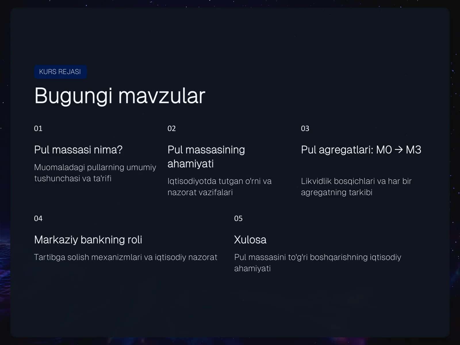Pul massasi va uning asosiy agregatlari 2