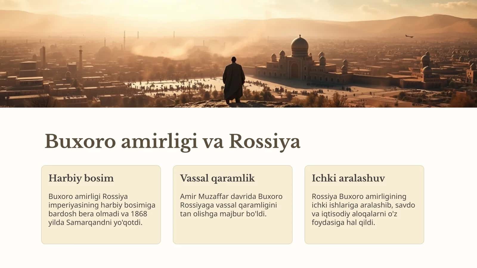 Rossiya bosqinchiligi arafasida Buxoro amirligi va Qo'qon xonligi 2