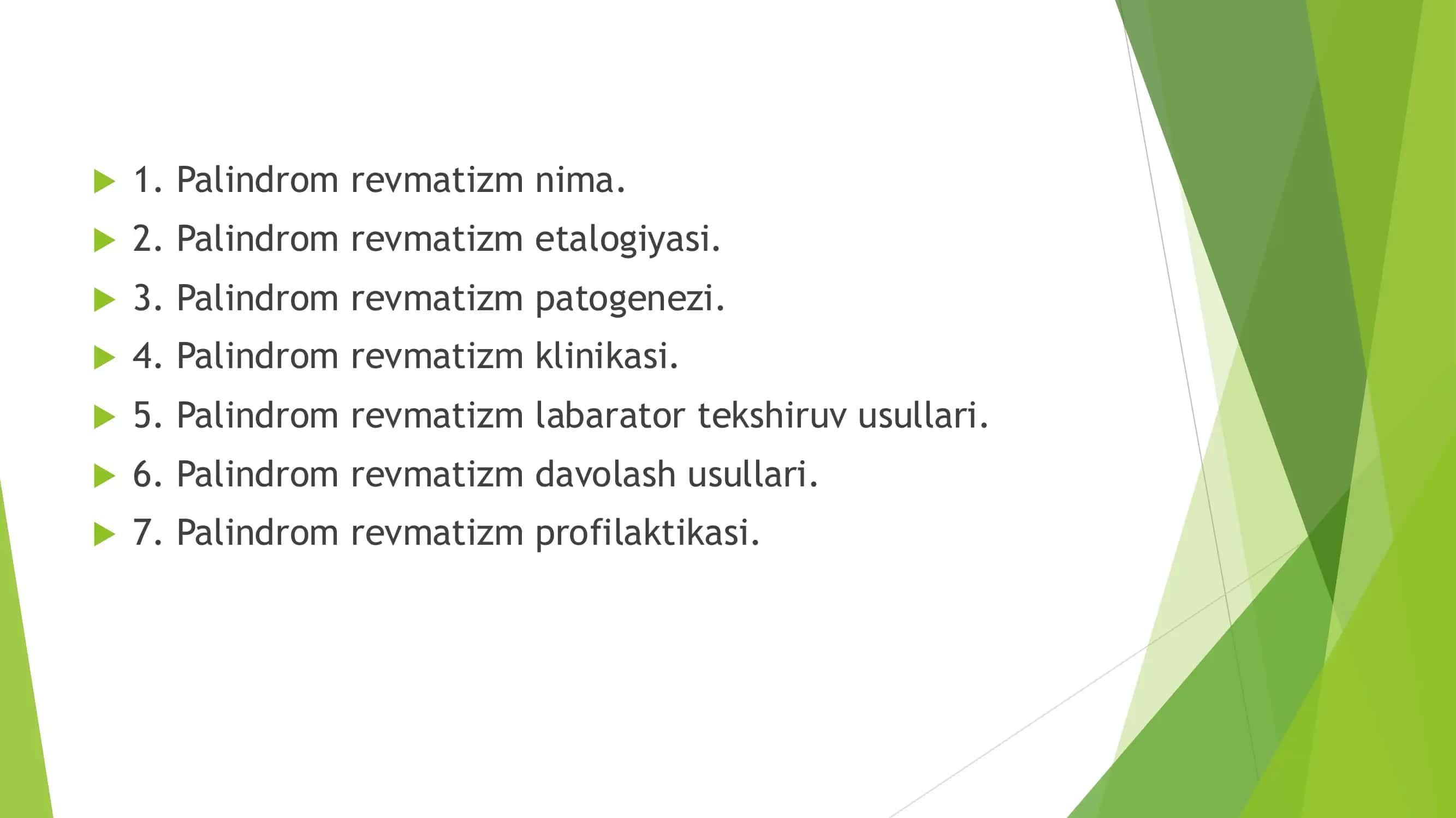 Palindrom revmatizm Mustaqil Ishi 2