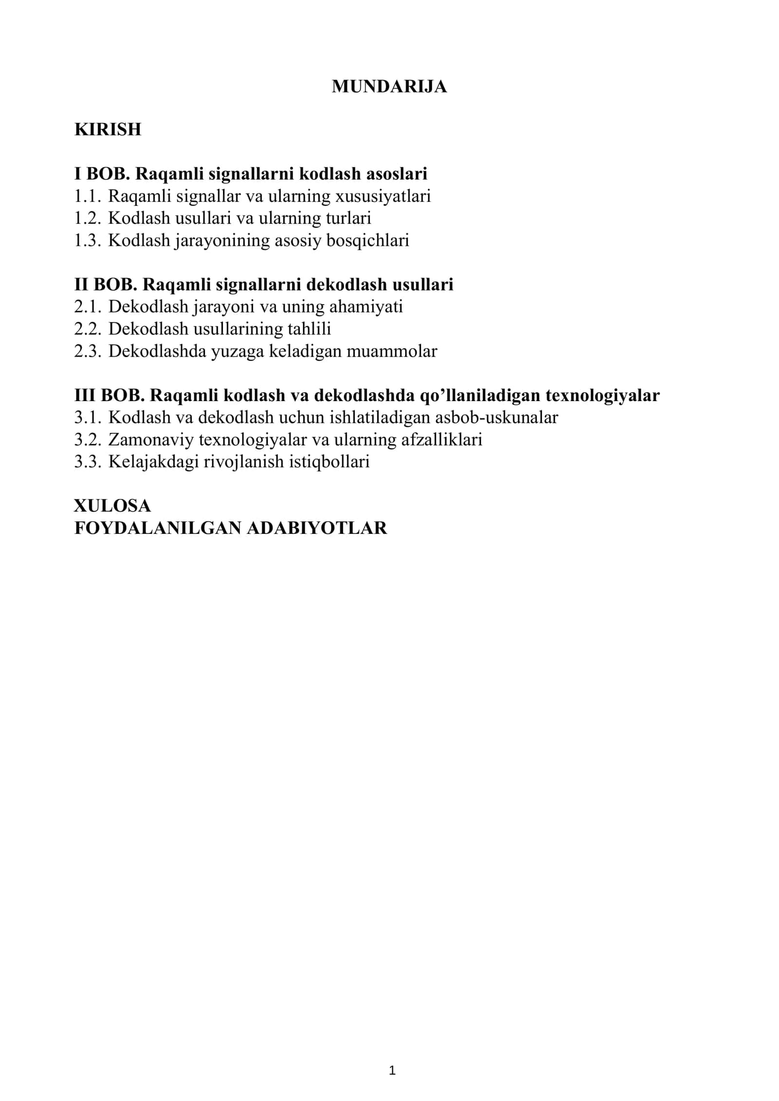 Raqamli Signallarni Kodlash va Dekodlash Usullari 2