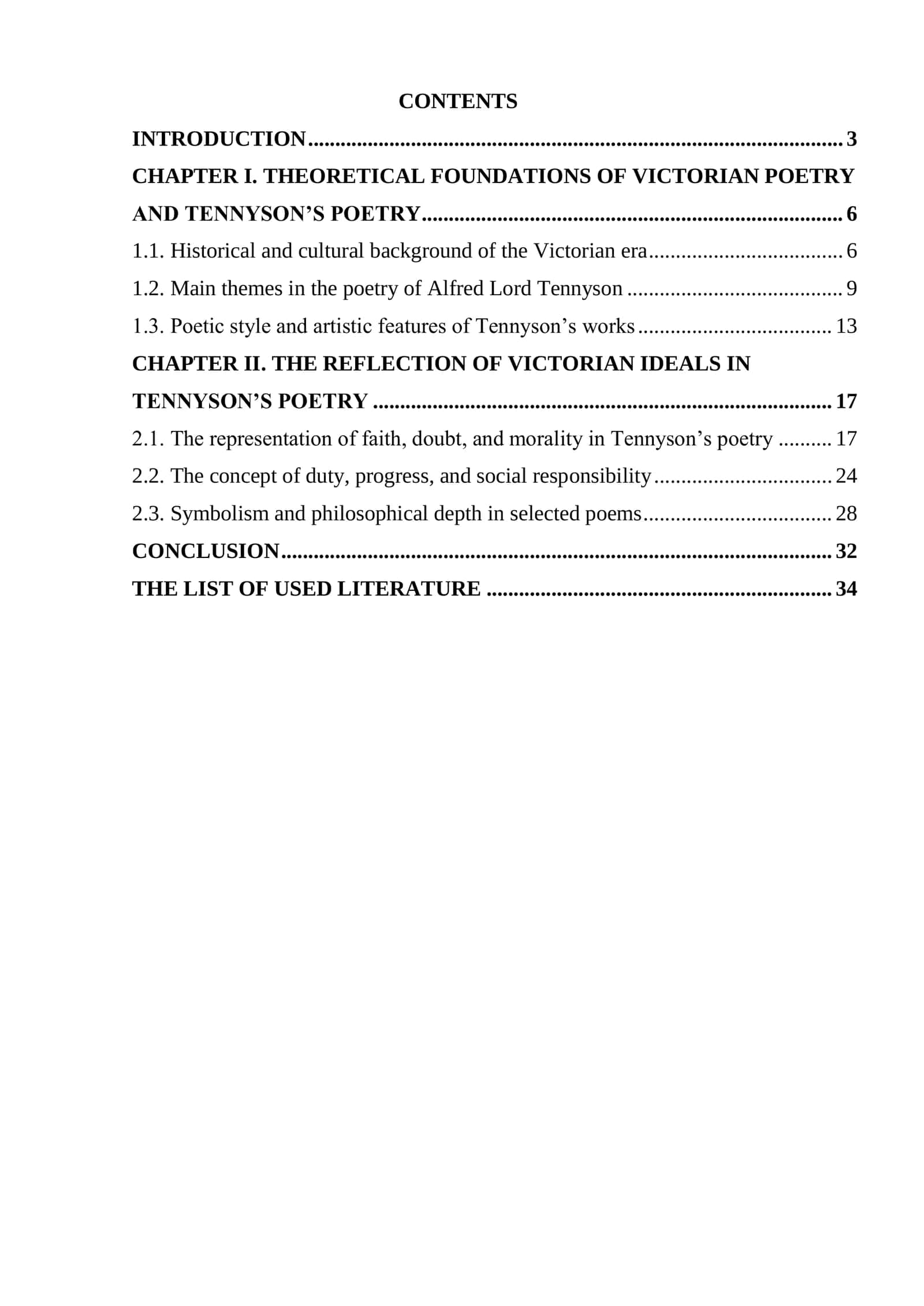 THE POETRY OF ALFRED LORD TENNYSON AND VICTORIAN IDEALS 2