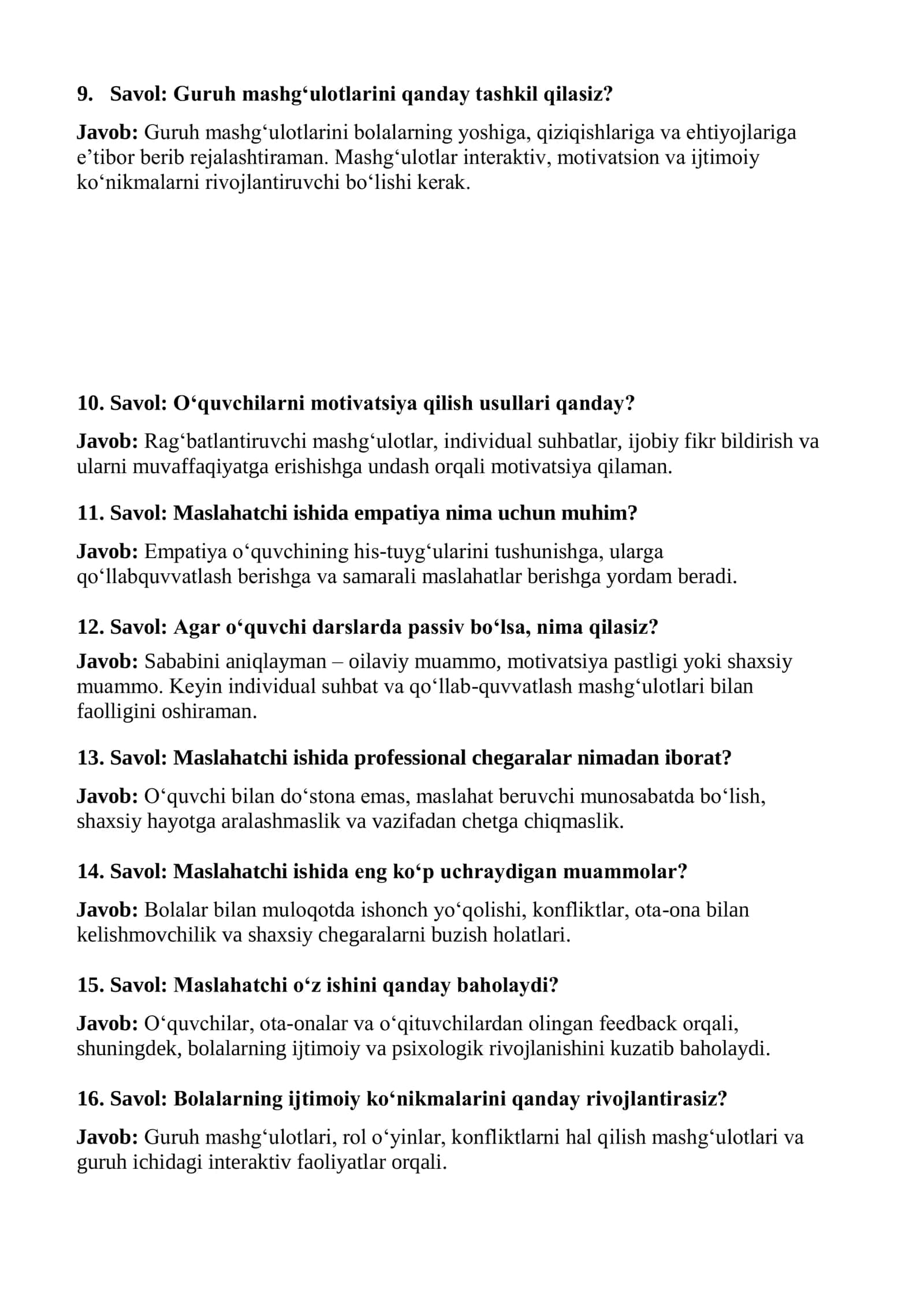 MAKTAB MASLAHATCHI SUHBAT SAVVOLARI 2