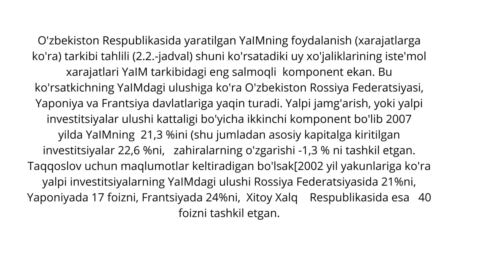Asosiy makroiqtisodiy ko’rsatkichlar va ularni hisoblash 2