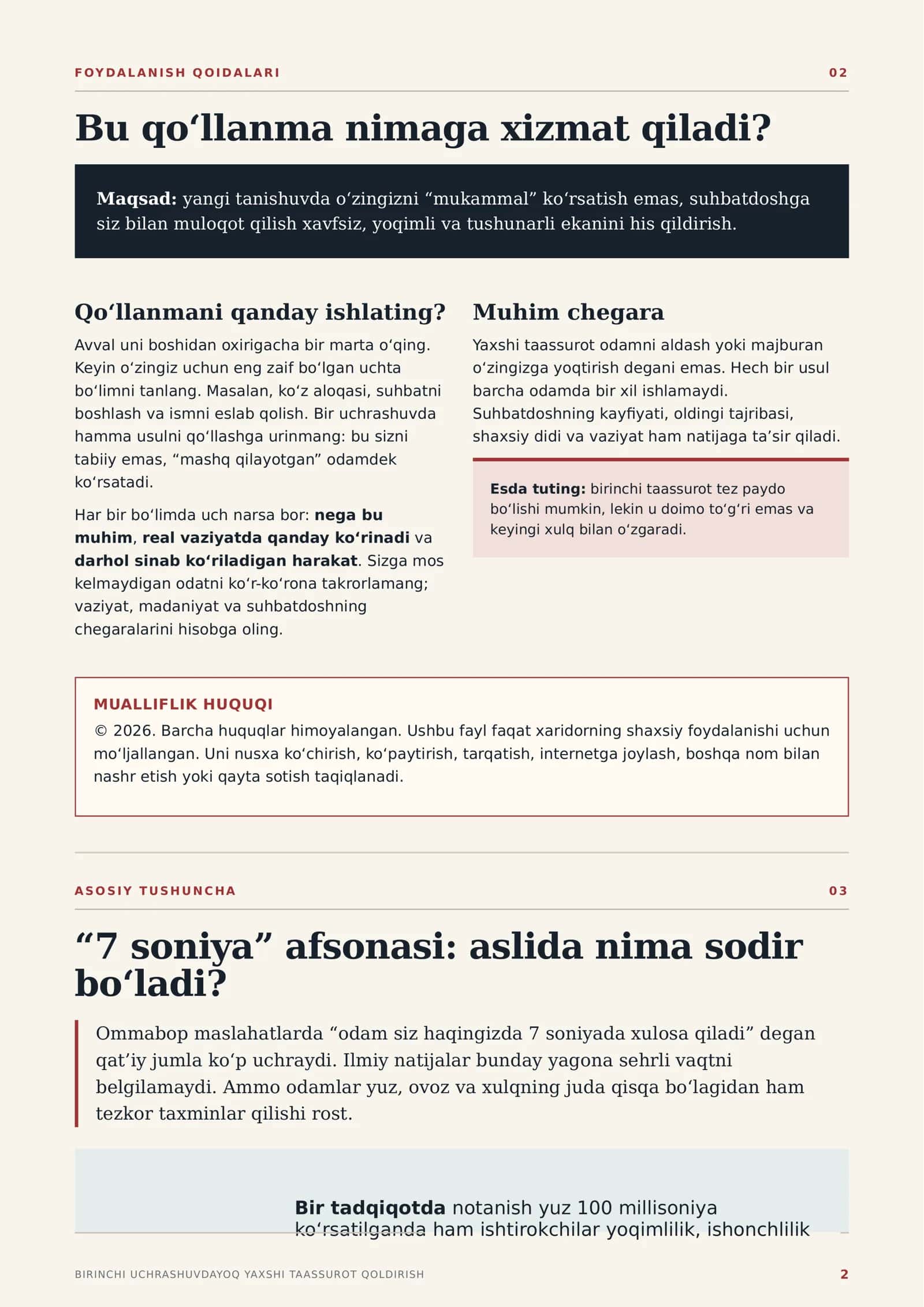 Birinchi uchrashuvdayoq yaxshi taassurot qoldirish 2