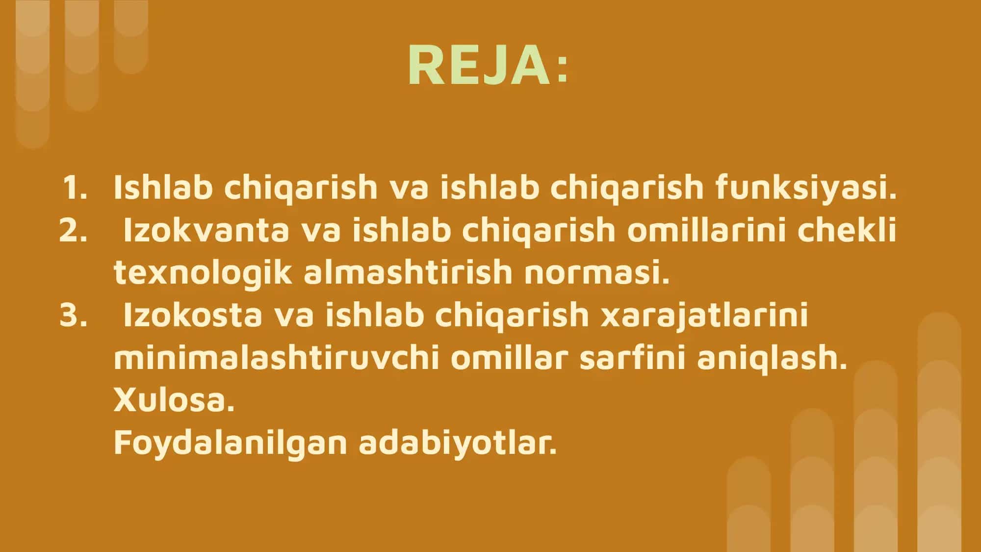 Ishlab chiqish nazariyasi 2