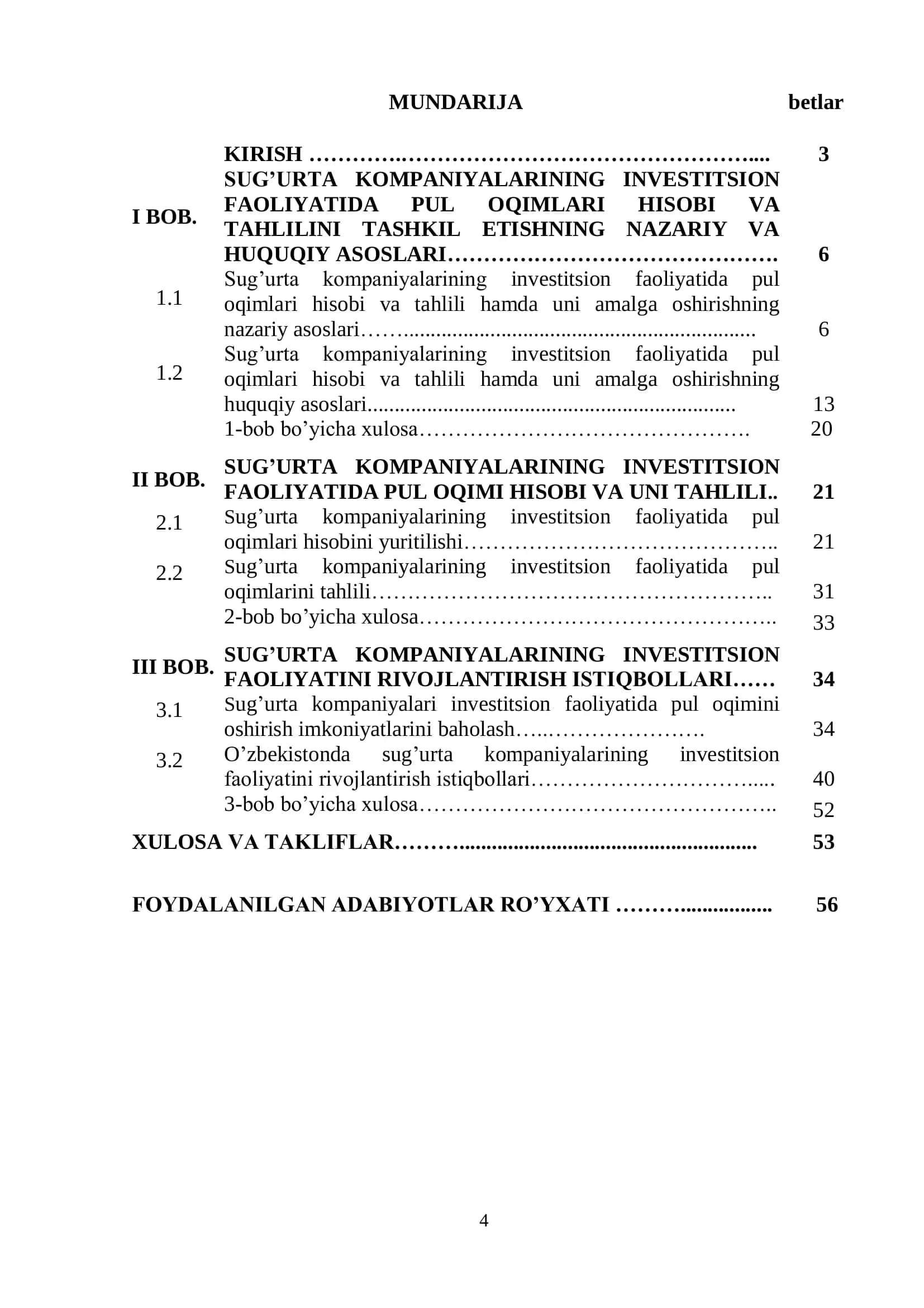 SUG’URTA TASHKILOTLARI INVESTITSION FAOLIYATIDA PUL OQIMLARI HISOBI VA TAHLILI 2