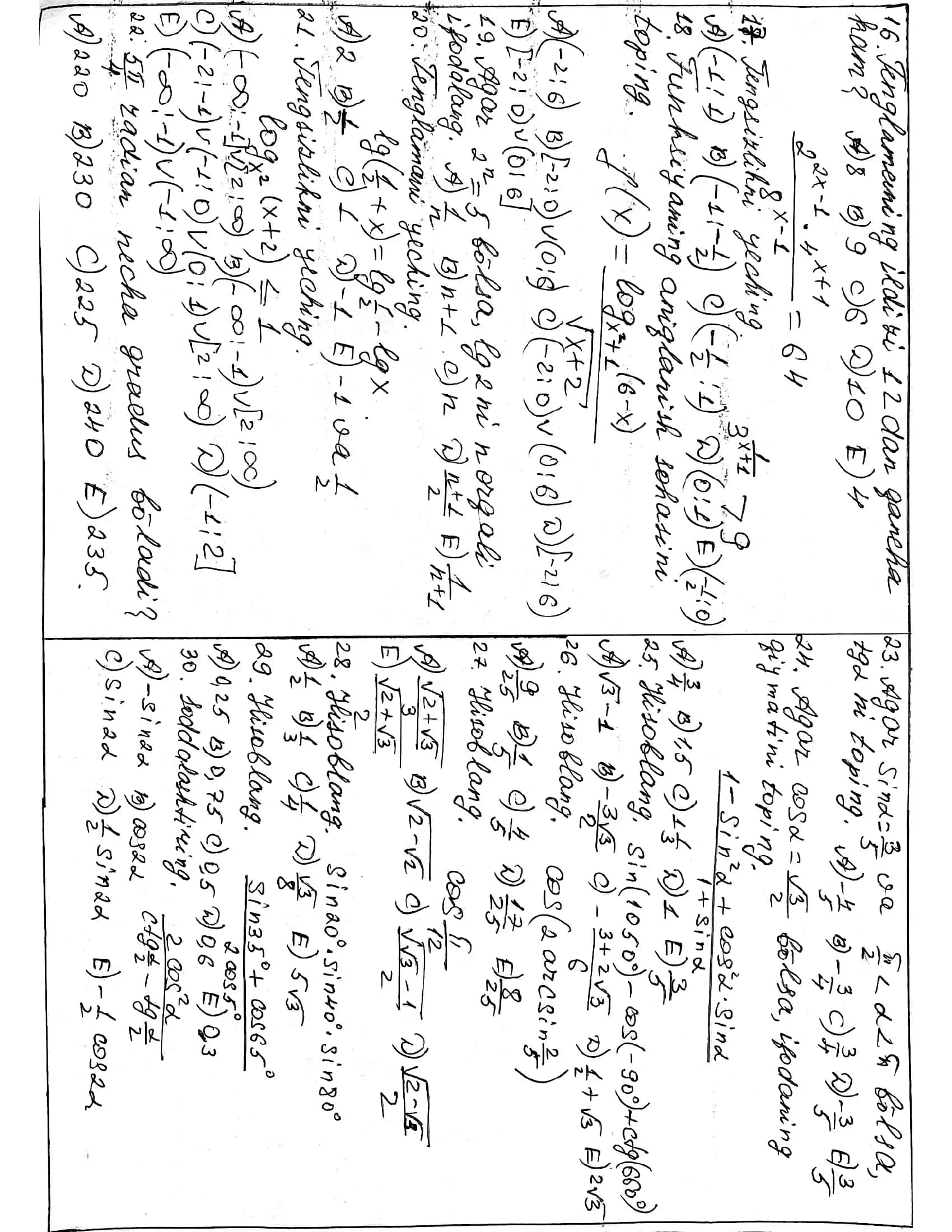 matematika test 2
