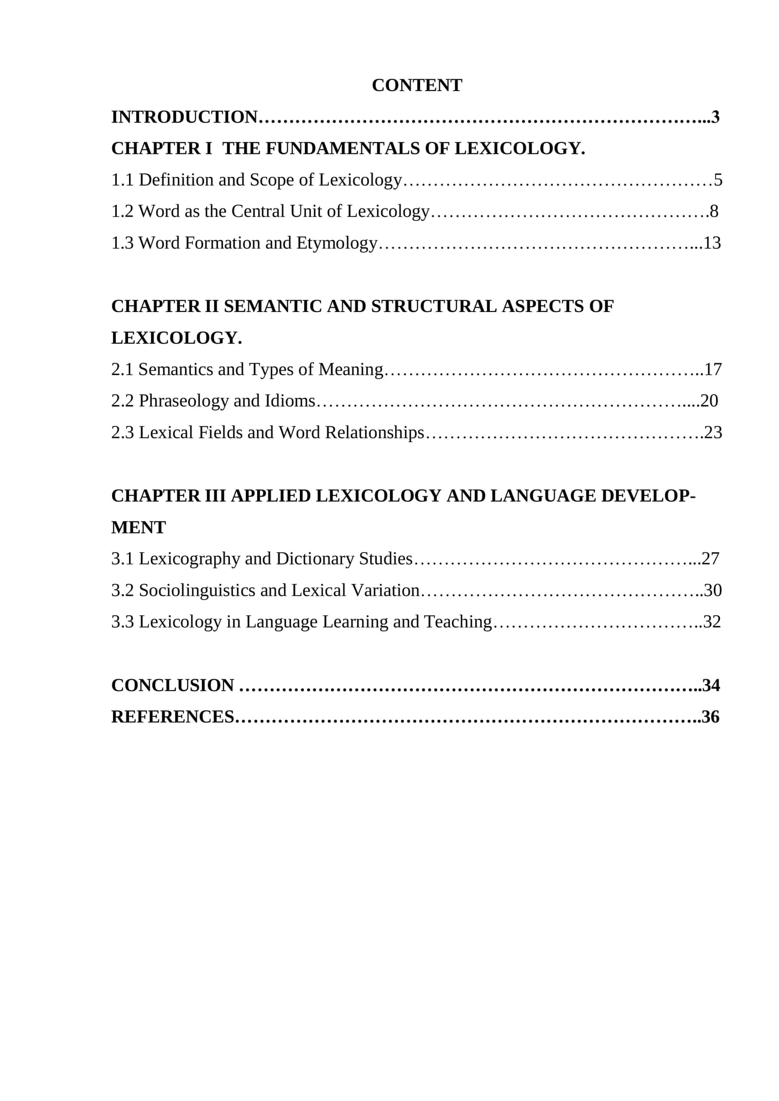 COURSE WORK ON LEXICOLOGY AND LANGUAGE 2