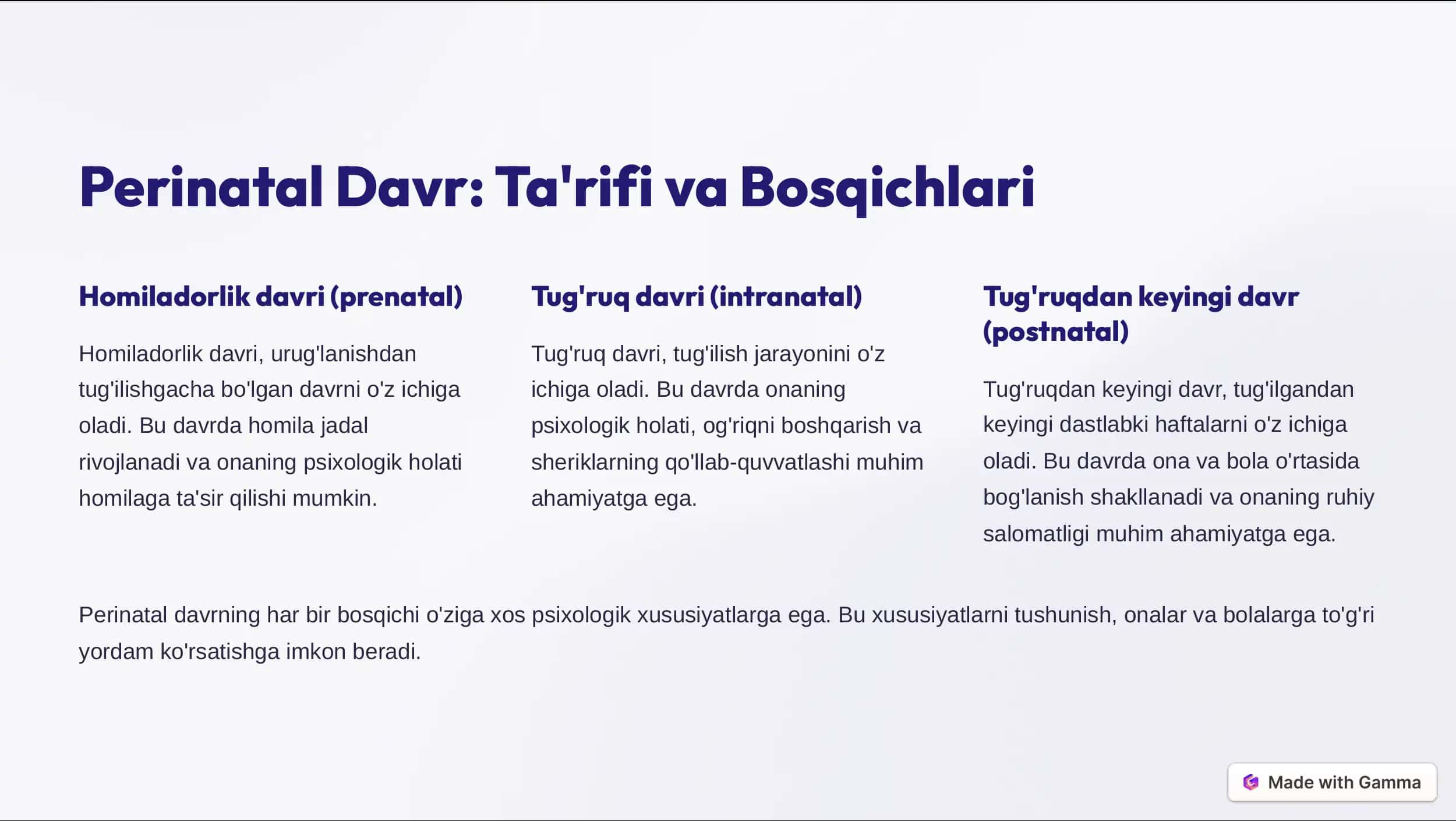 Rivojlanish Psixologiyasida Perinatal Psixologiyaning Asosiy Tushunchalari 2