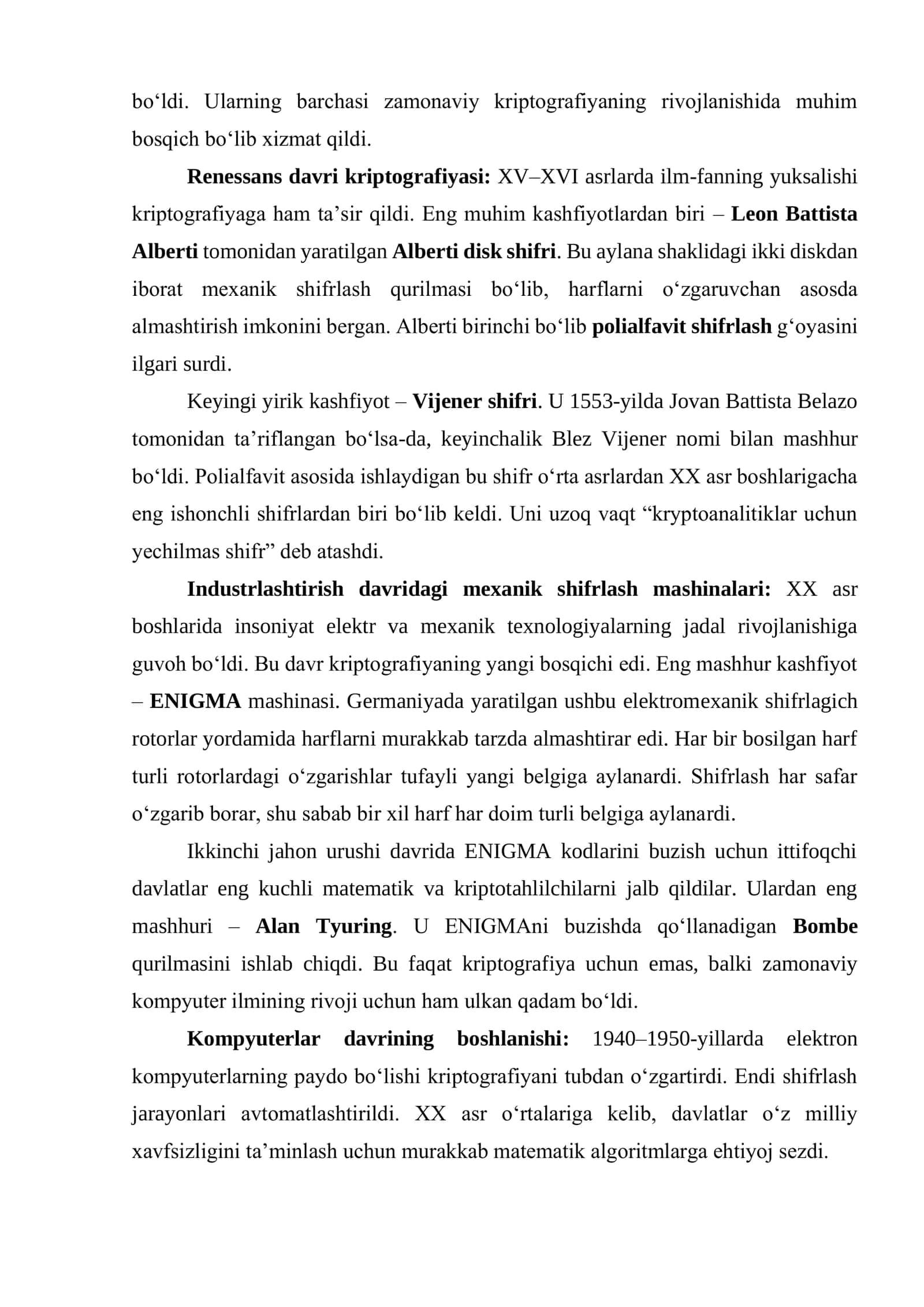 KRIPTOGRAFIYA TARIXIDAGI MUHIM KASHFIYOTLAR 2