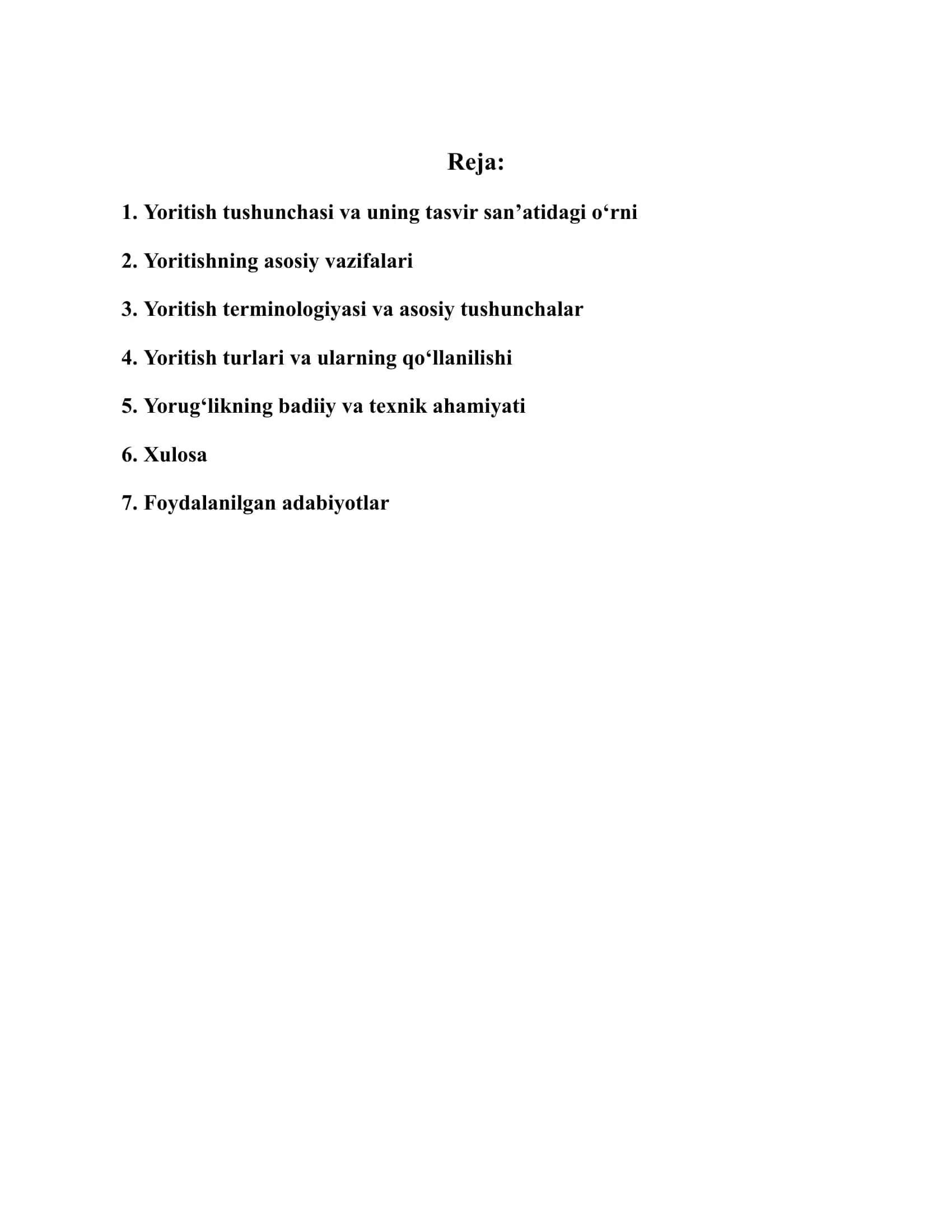 Yoritish terminologiyasi va tushunchalari 2