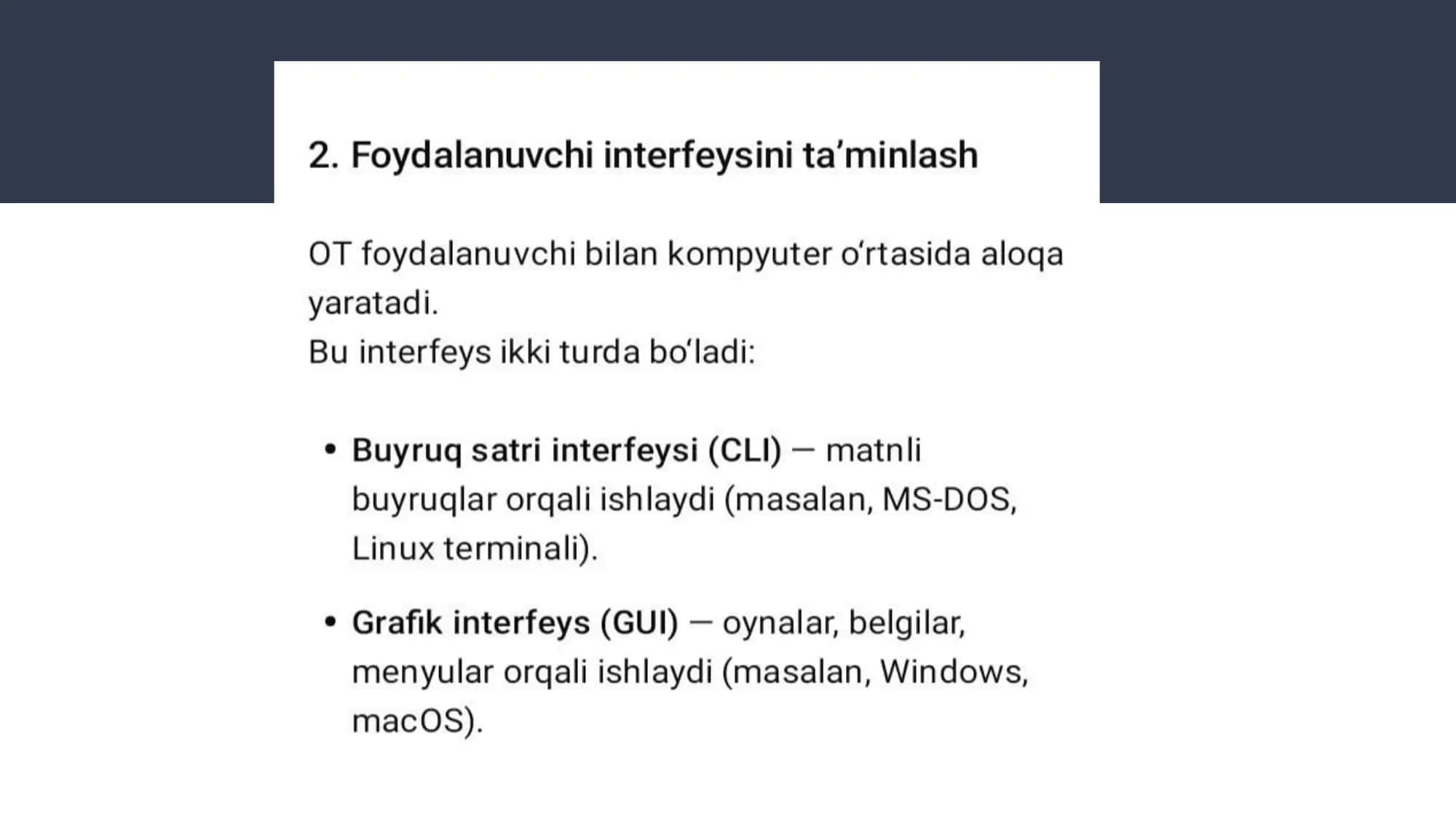operatsion tizimlar haqida 2