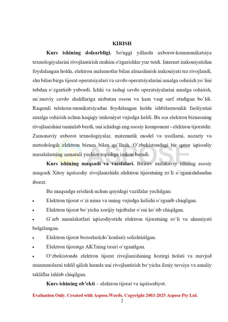 Elektron tijorat: muammolar va istiqbollar 2