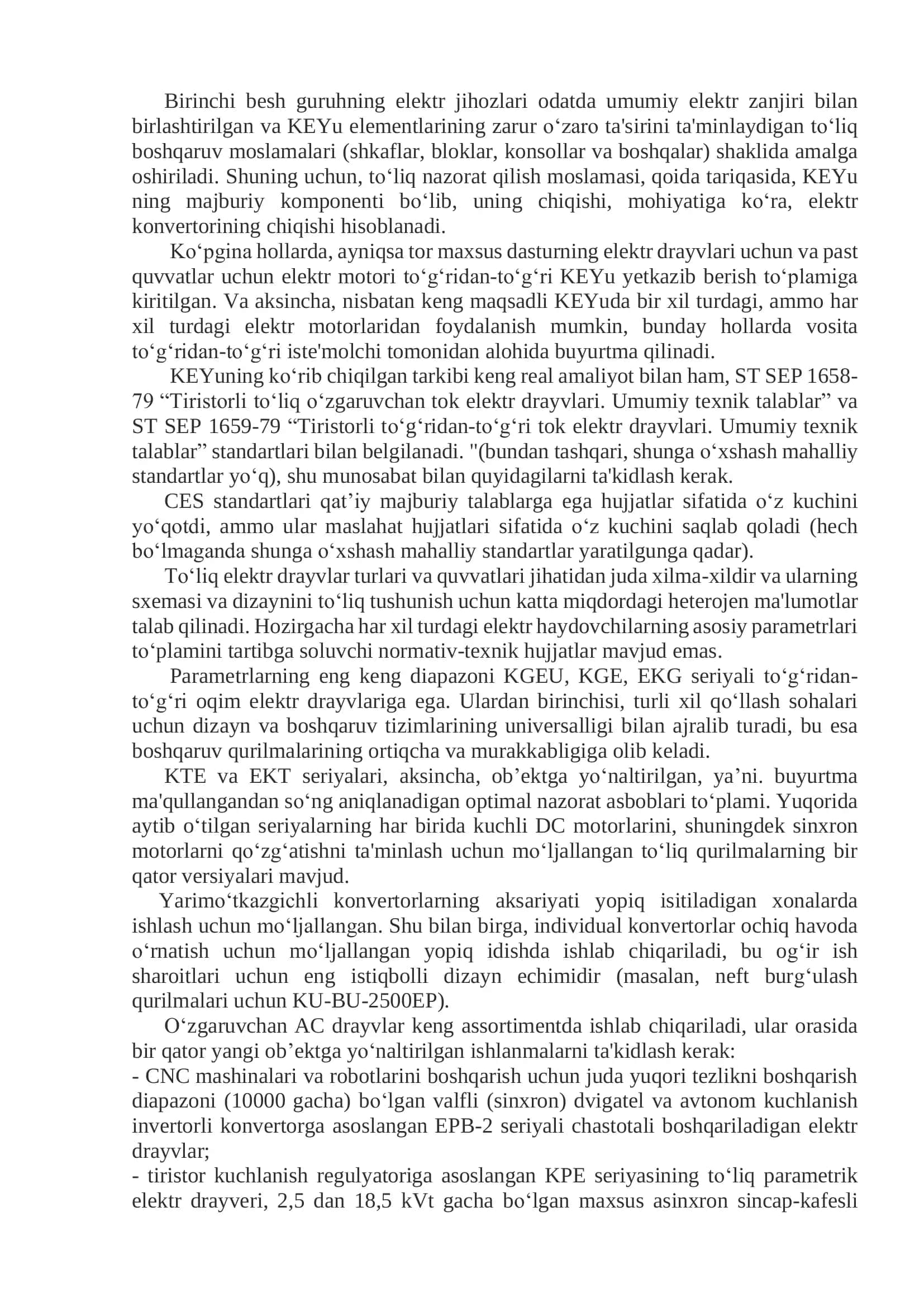 Maruza-2: Komplekt elektr yuritmalarning tuzilishi, asosiy qismlari va koʻrsatkichlari 2