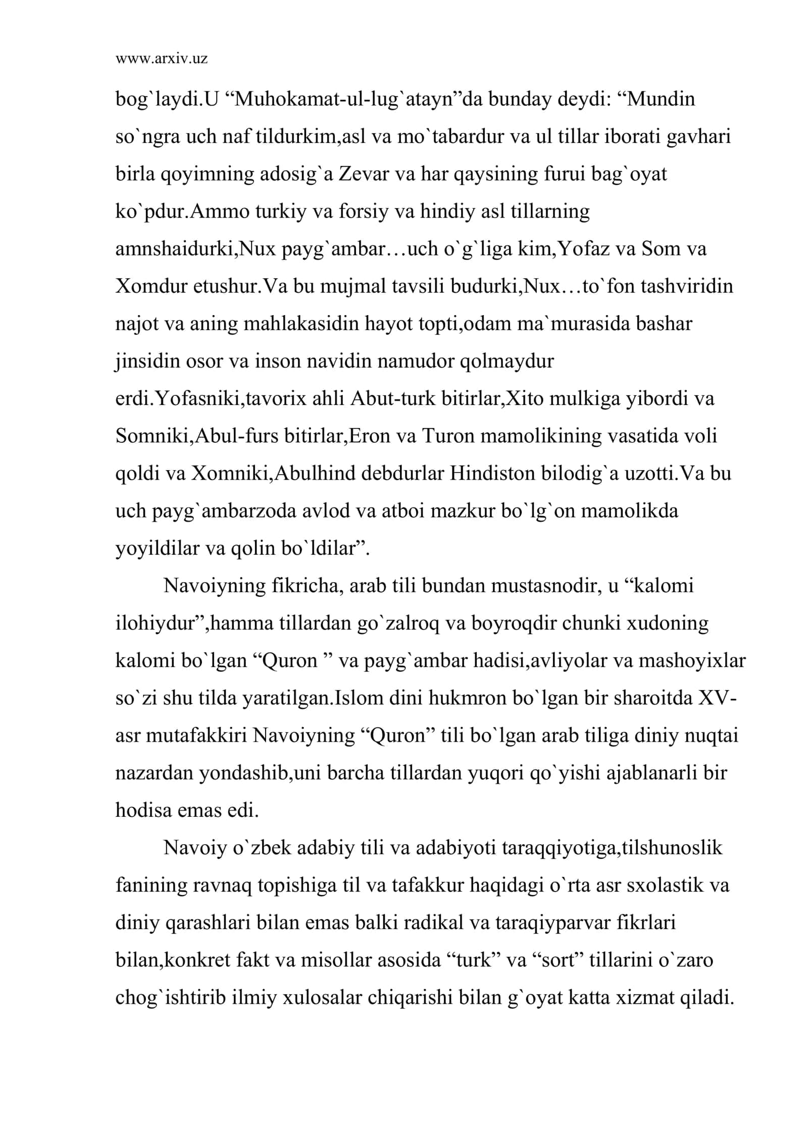 Navoiyning til haqidagi fikri 2