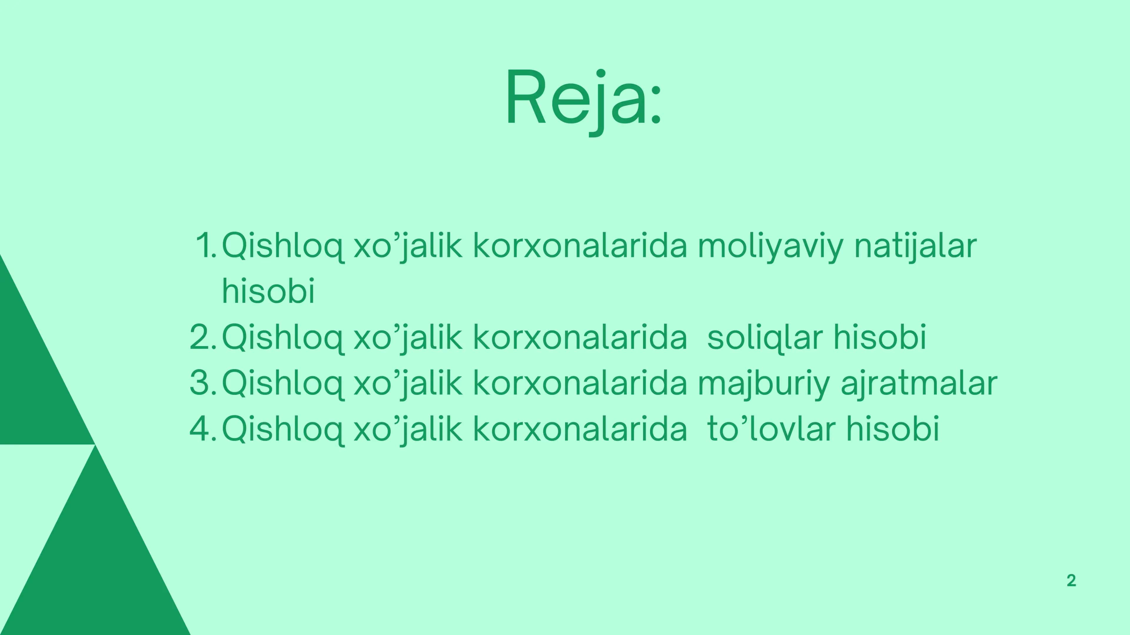 QISHLOQ XO’JALIK 2