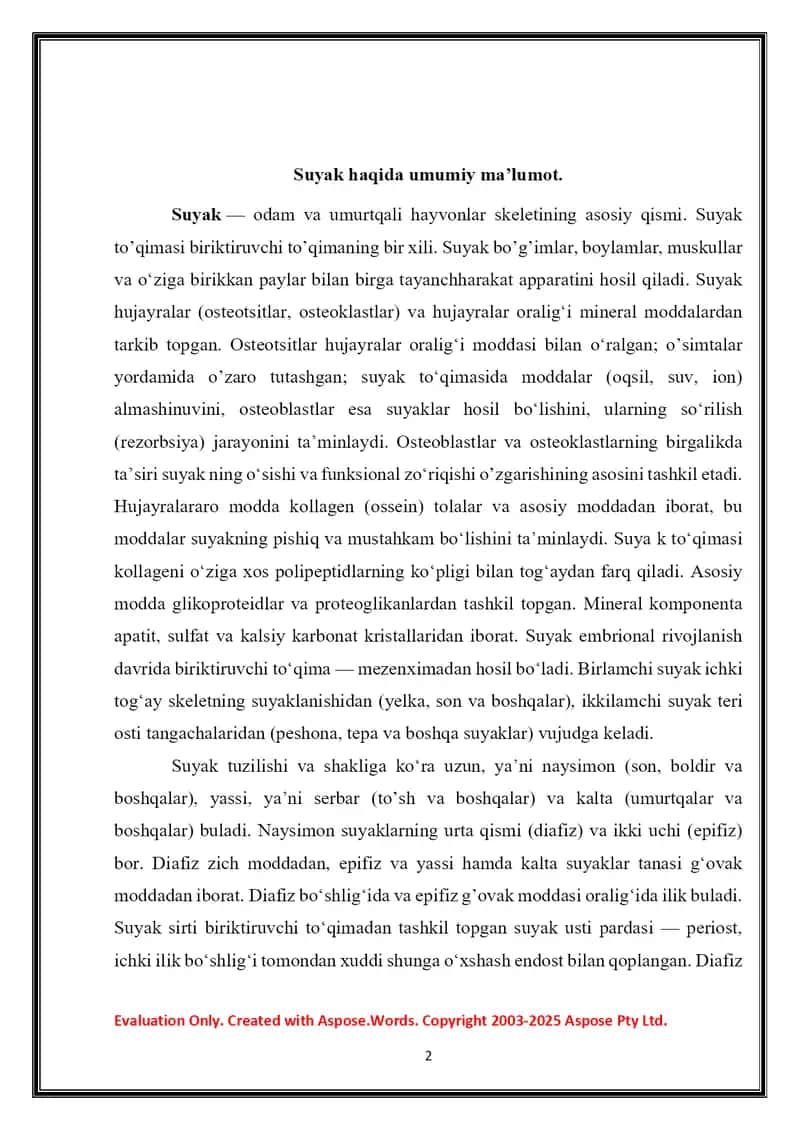 Suyak to’qimasining mexanik xossalari 2