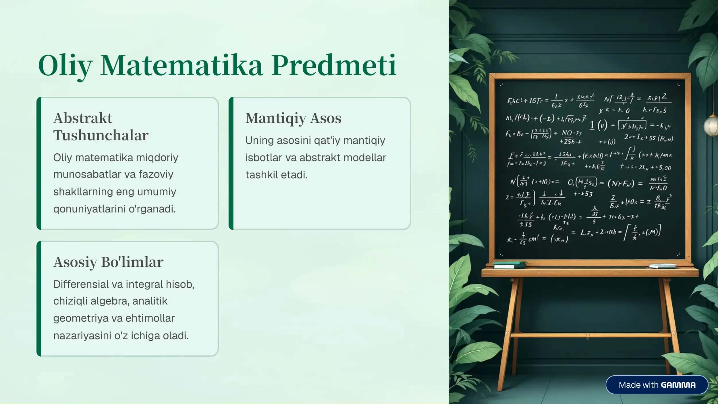 Oliy Matematika Fanining Predmeti va Asosiy Tushunchalari 2