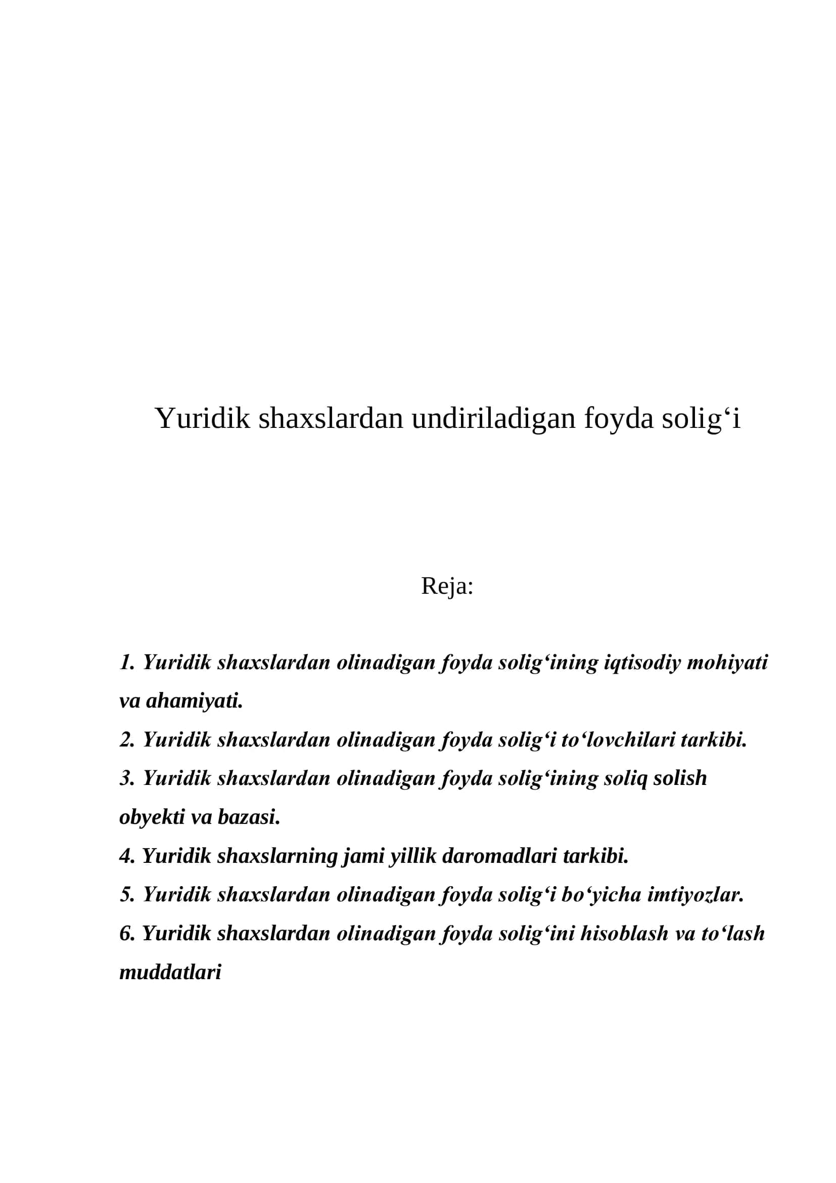 Yuridik shaxslardan undiriladigan foyda solig‘i 2