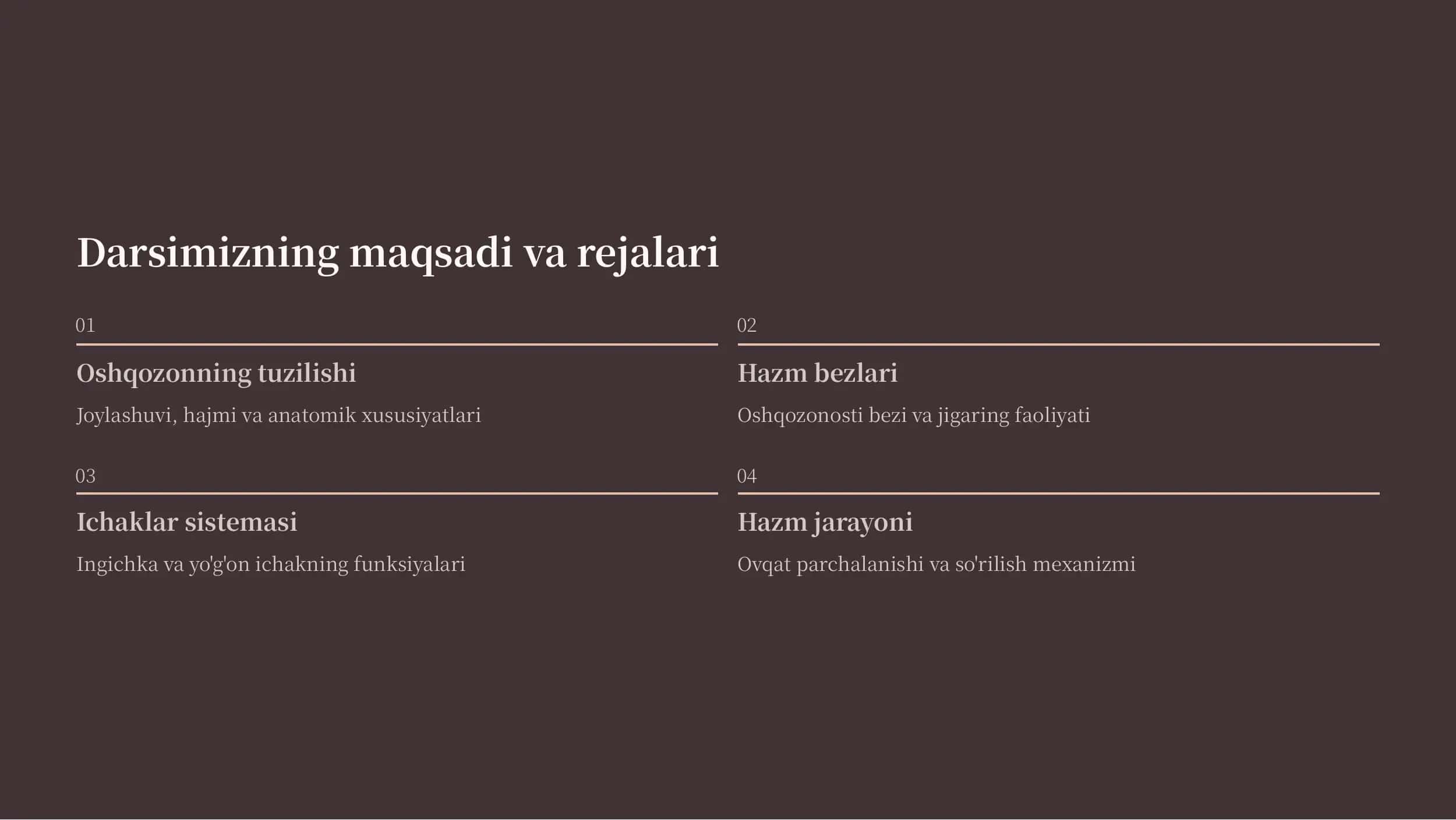 Ovqat Hazm Qilish Sistemasi Organlarining Tuzilishi va Funksiyasi 2