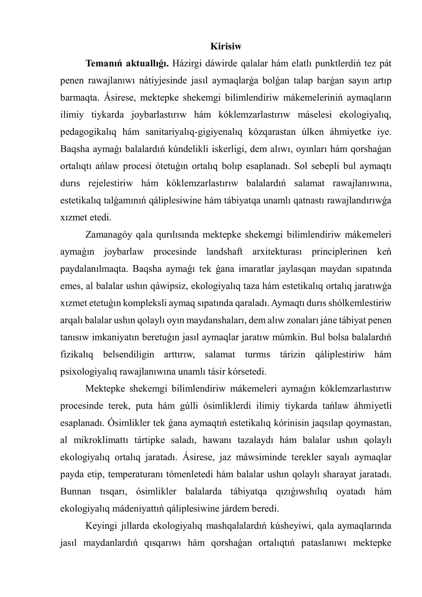 BAQSHALAR AYMAǴINIŃ LANDSHAFT KÓKLEMZARLASTIRIW PRINCIPLERI 2