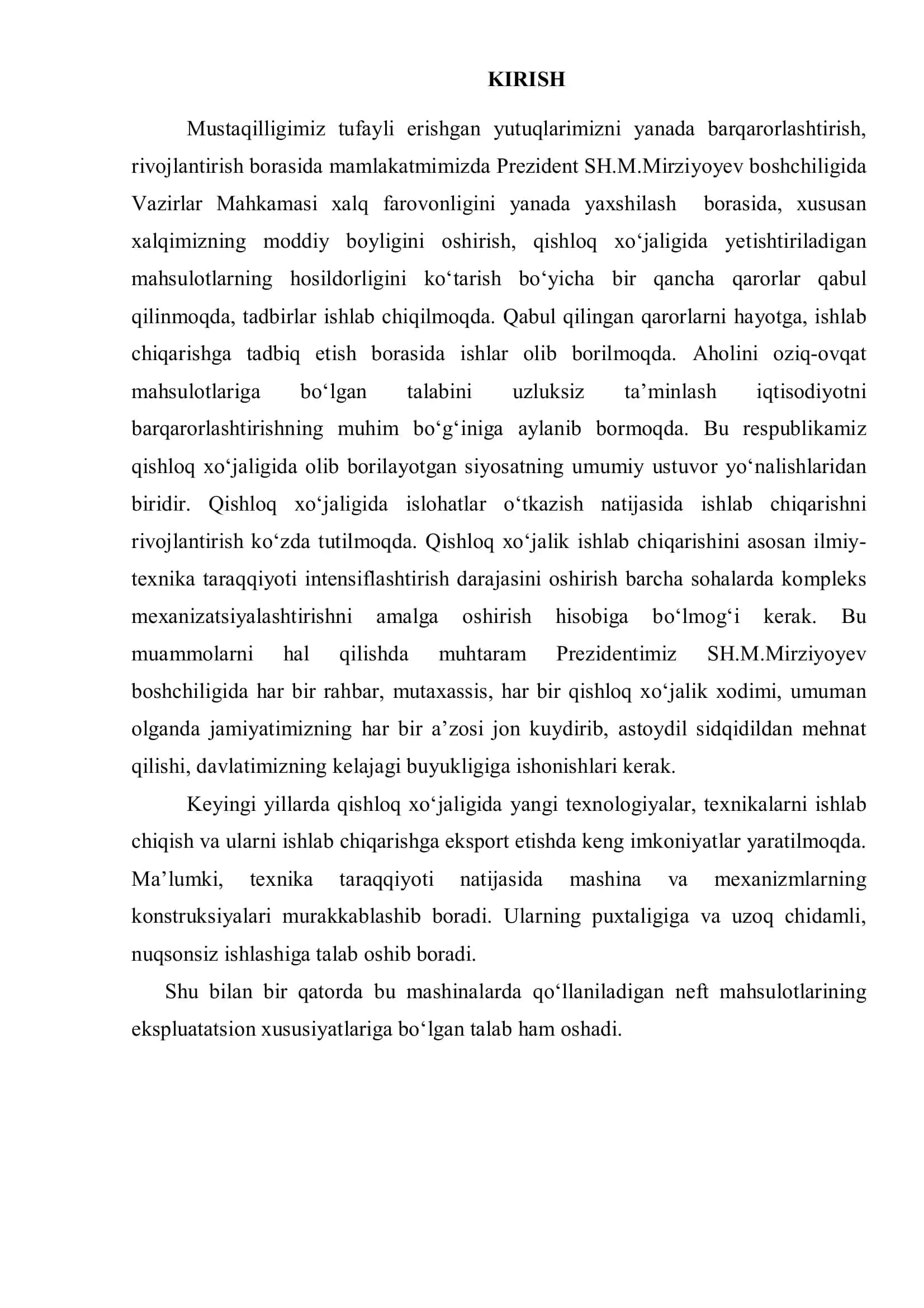 Traktorni moylash tizimini takomillashtirib, moyni tozalanish sifatini yaxshilash 2