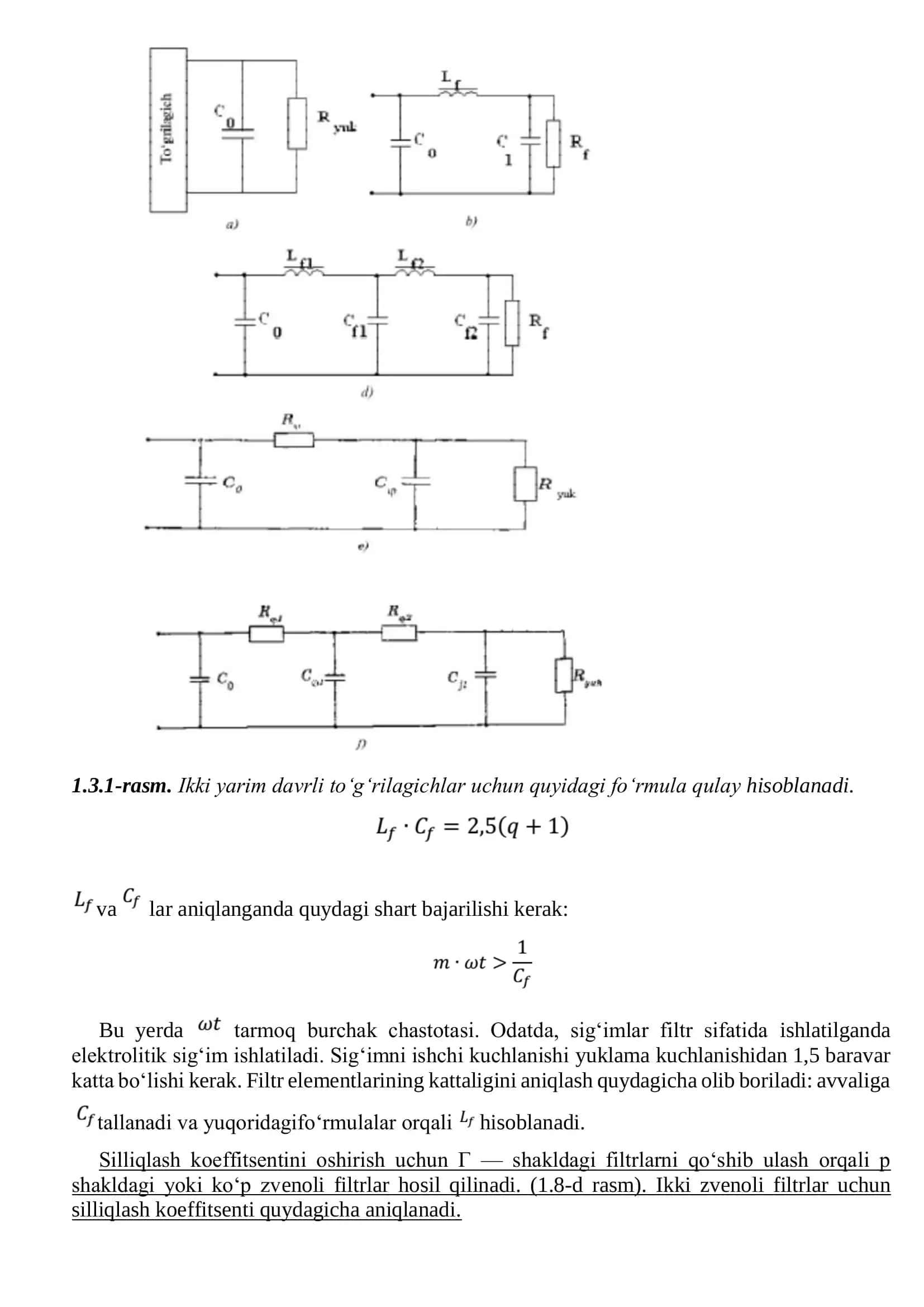 Filtrlar va stabilizatorlar 2