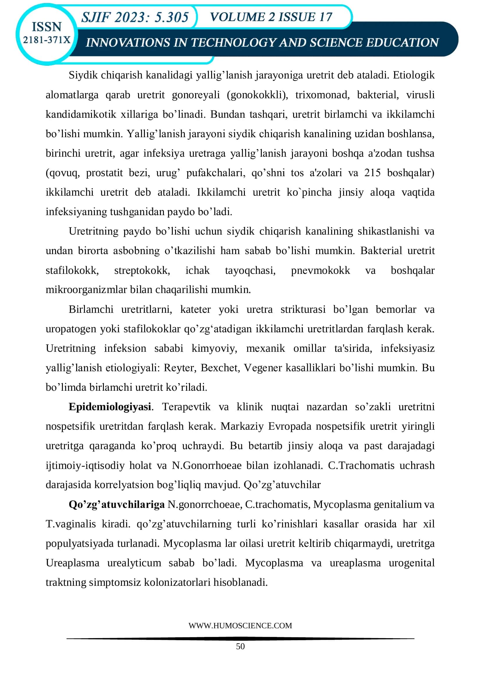 UROLOGIK KASALLIKLARNI TASHXISLASH VA DAVOLASH (URETRIT KASALLIGI) 2