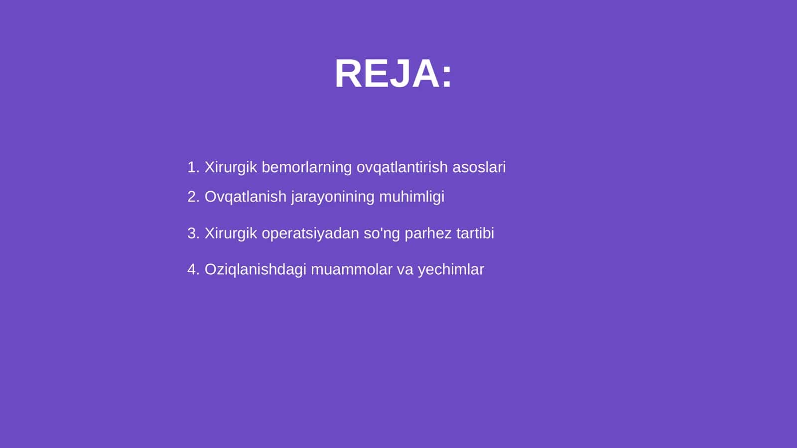 Xirurgik bemorlarni ovqatlantirish 2