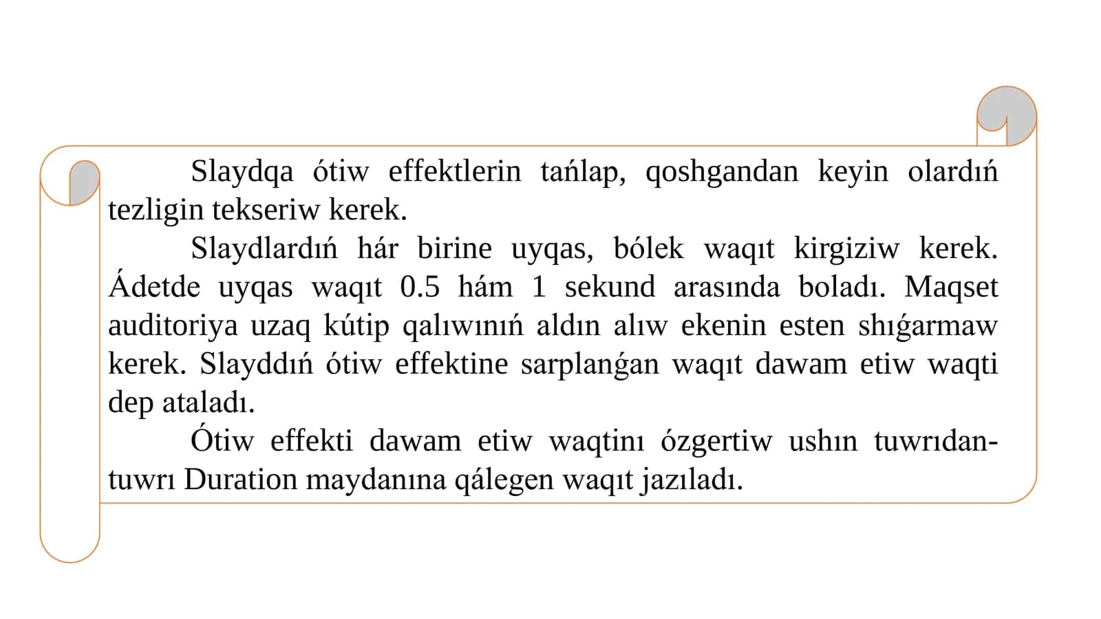 slaydlarga waqit qosiw 2