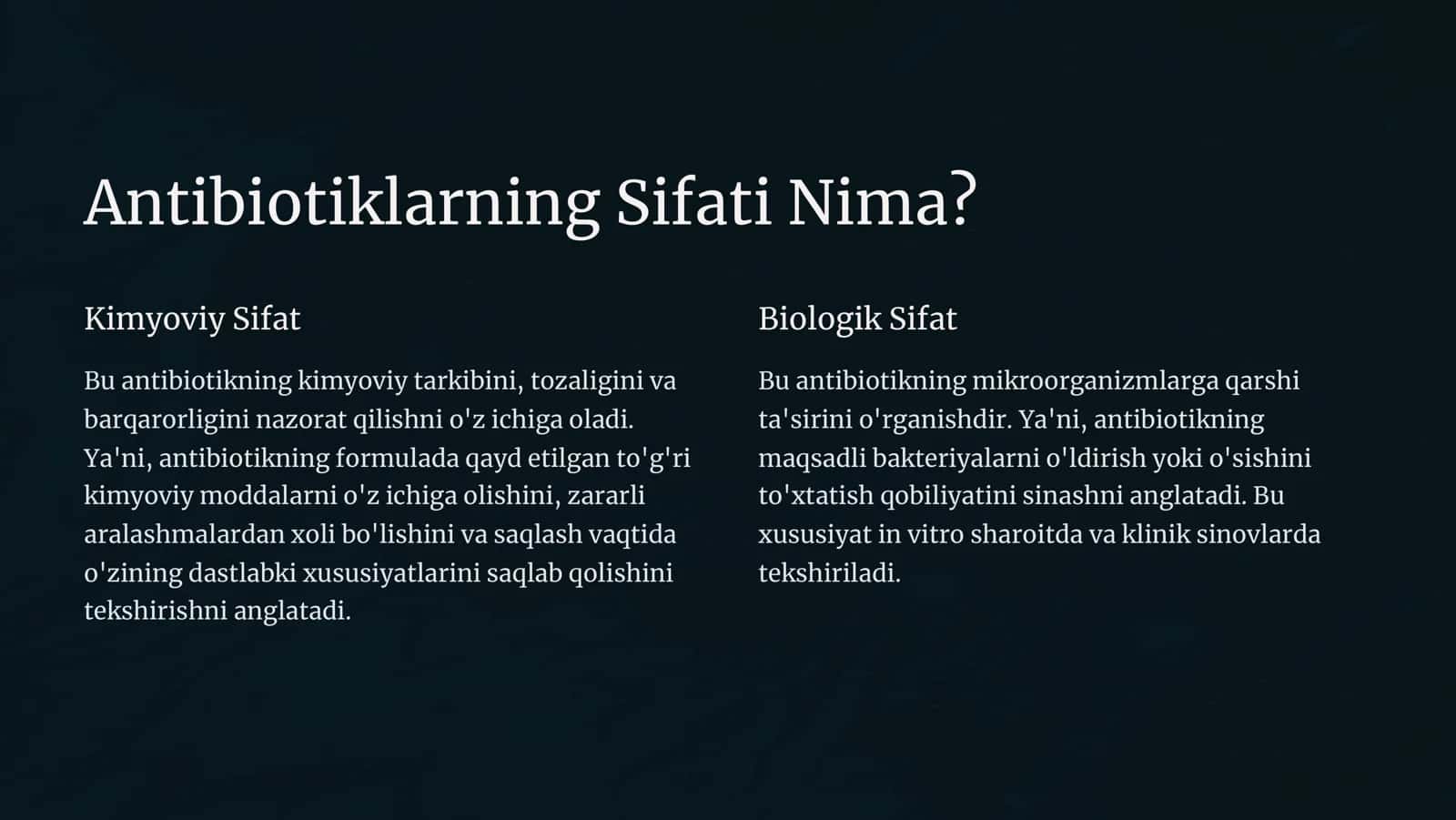 Antibiotiklar Sifatini Nazorat Qilish 2