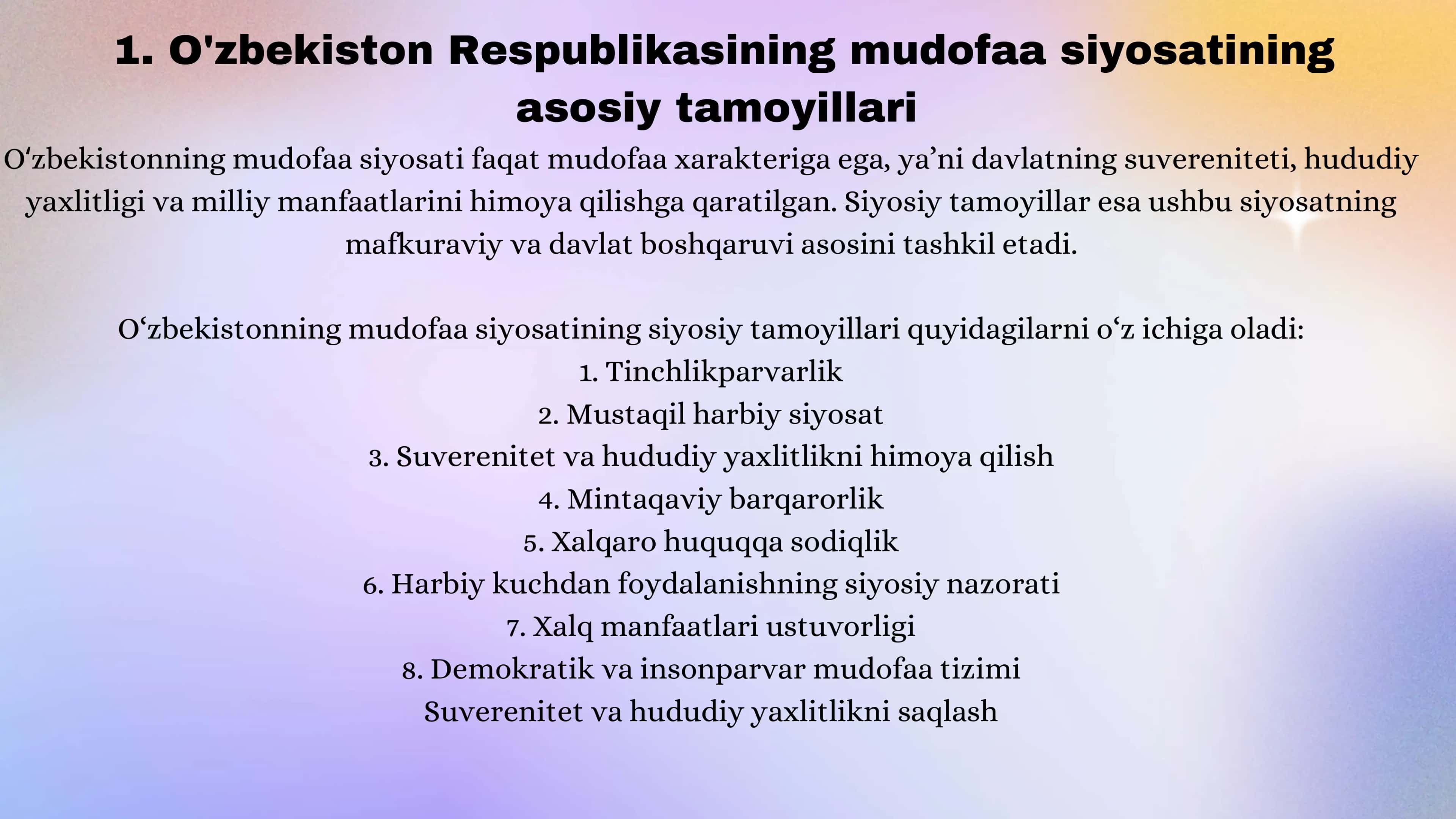 O‘zbekiston Respublikasi Qurolli Kuchlarining tashkil topishi va taraqqiyoti 2