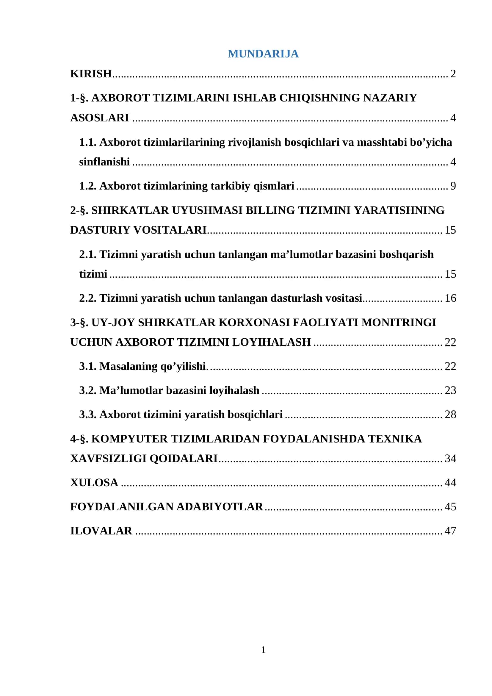 “Samarqand viloyat shirkatlar uyushmasi biling tizimini yaratish” 2