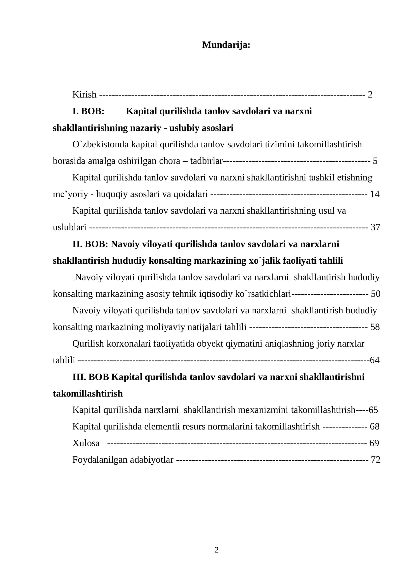 Mavzu: “Kapital qurilishda tanlov savdolari va narxni shakllantirishni takomillashtirish” 2