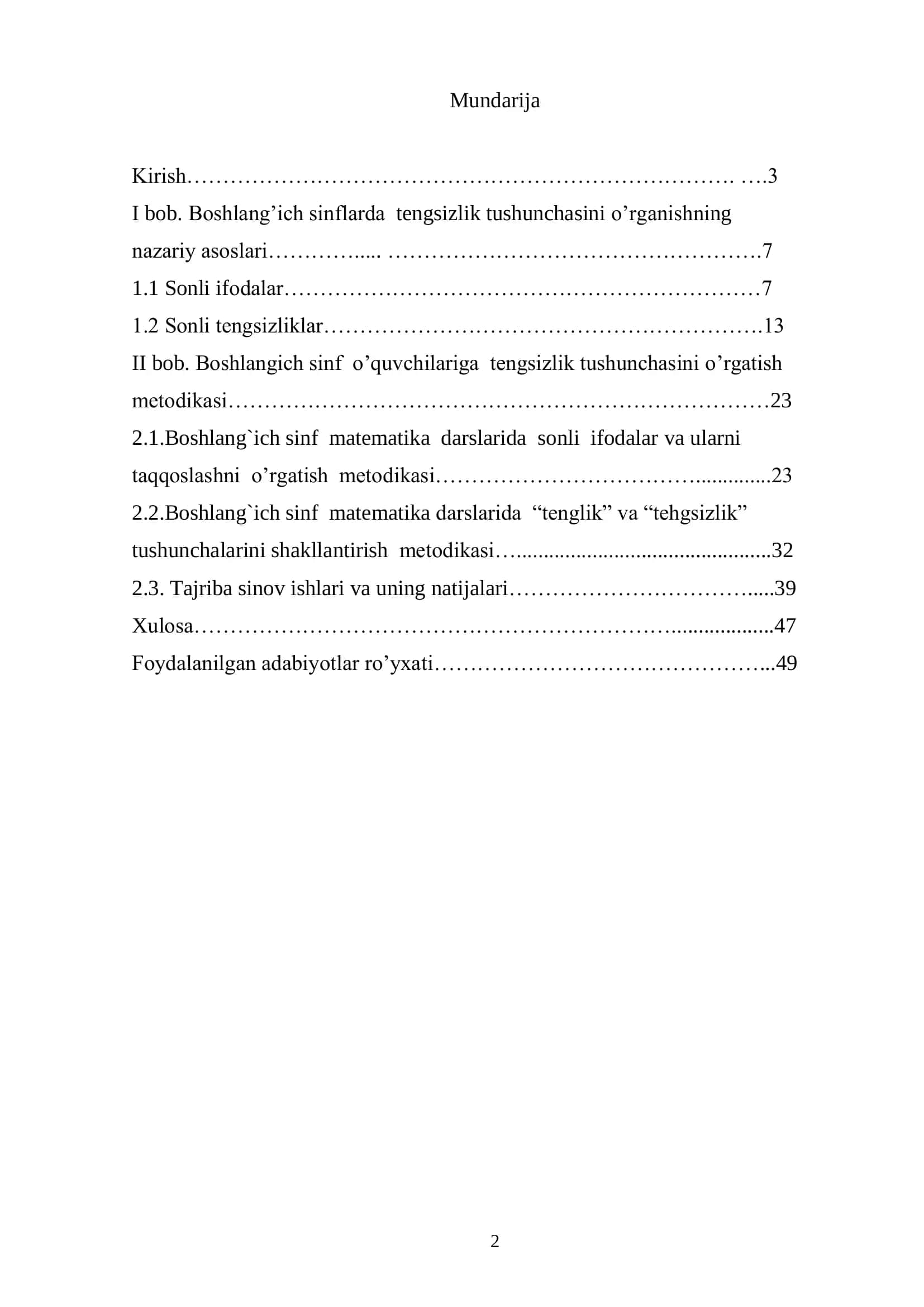 Matematika darslarida o‘quvchilarni tengsizlik tushunchasi bilan tanishtirish metodikasi 2
