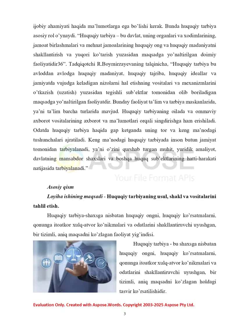 Huquqiy tarbiyani olib borishda pedagogik texnologiyalardan foydalanish 2