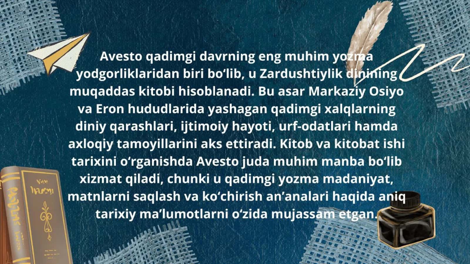Kitob va kitobot ishi tarixida Avestoning ahamiyati 2
