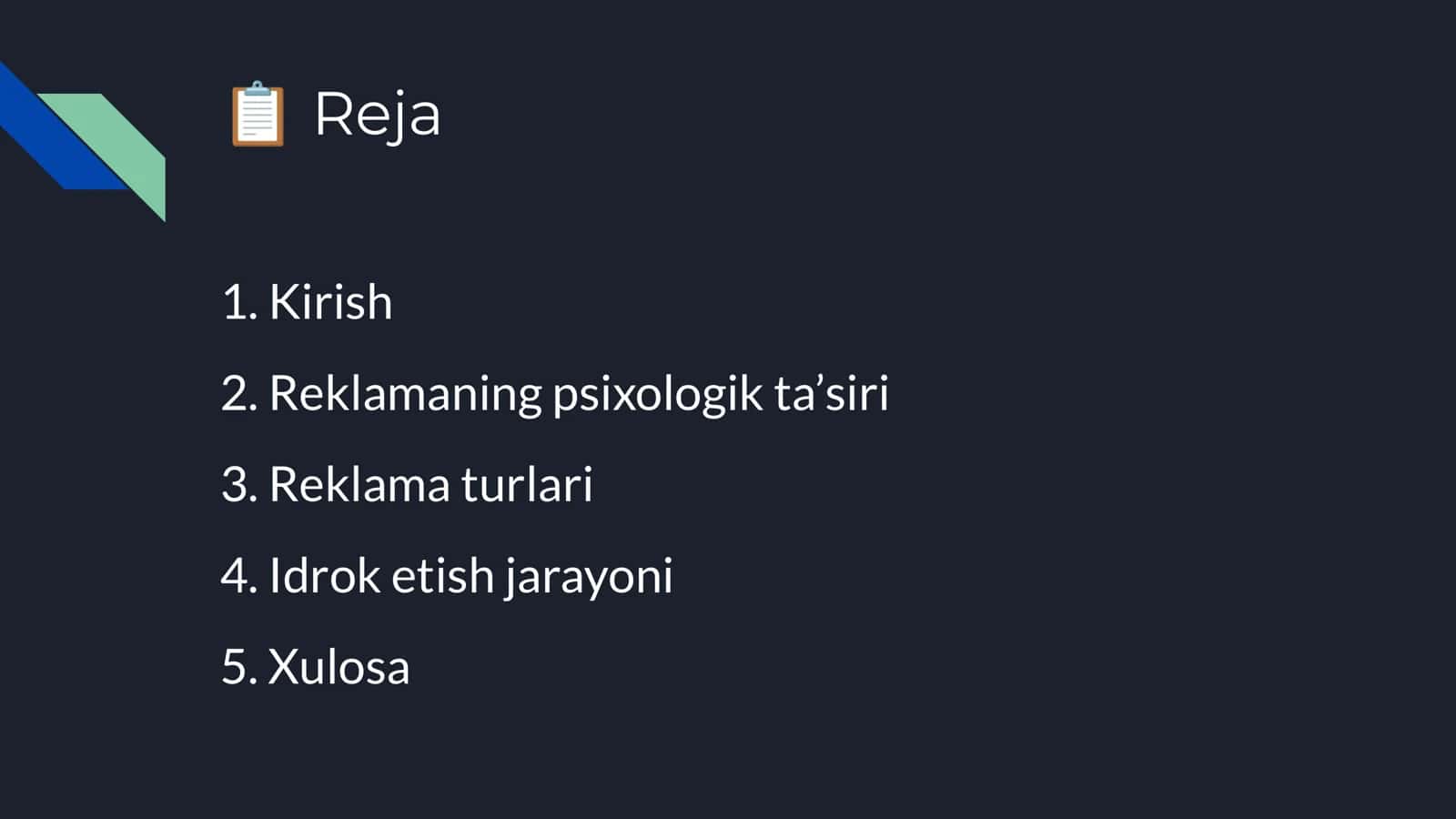 Reklamaning psixologik ta’siri va reklama turlarini idrok etish jarayoni 2